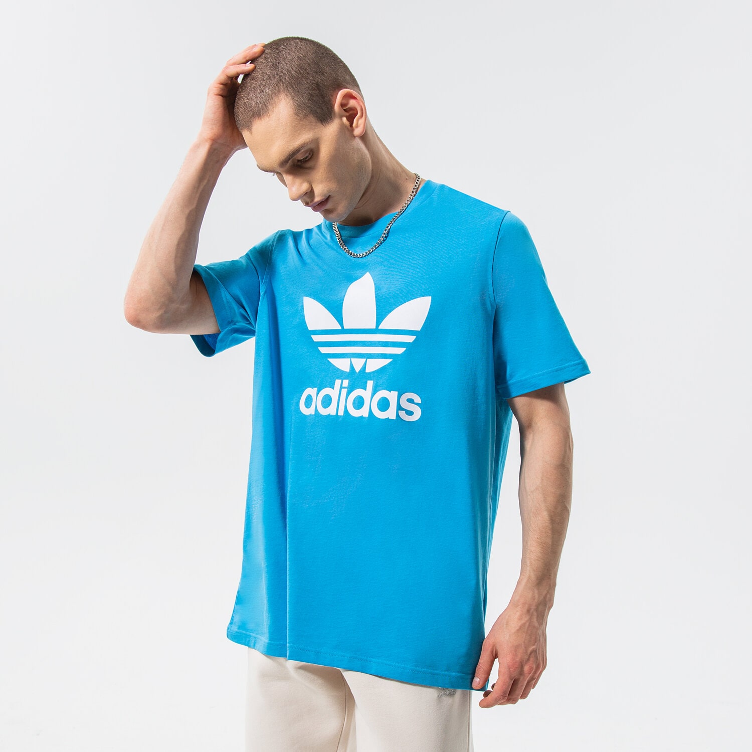 pánské tričko ADIDAS TRIČKO TREFOIL HE9513 MODRÁ