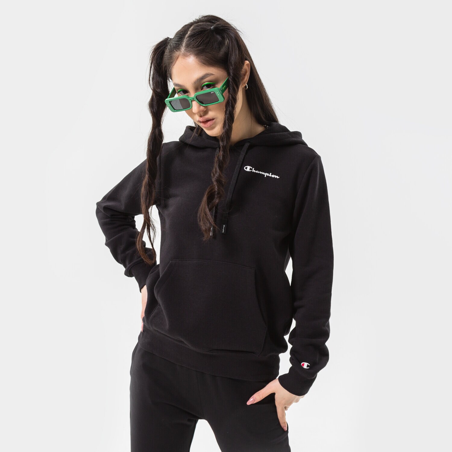 dámská mikina CHAMPION MIKINA S KAPUCÍ HOODED SWEATSHIRT 114859KK001 ČERNÁ