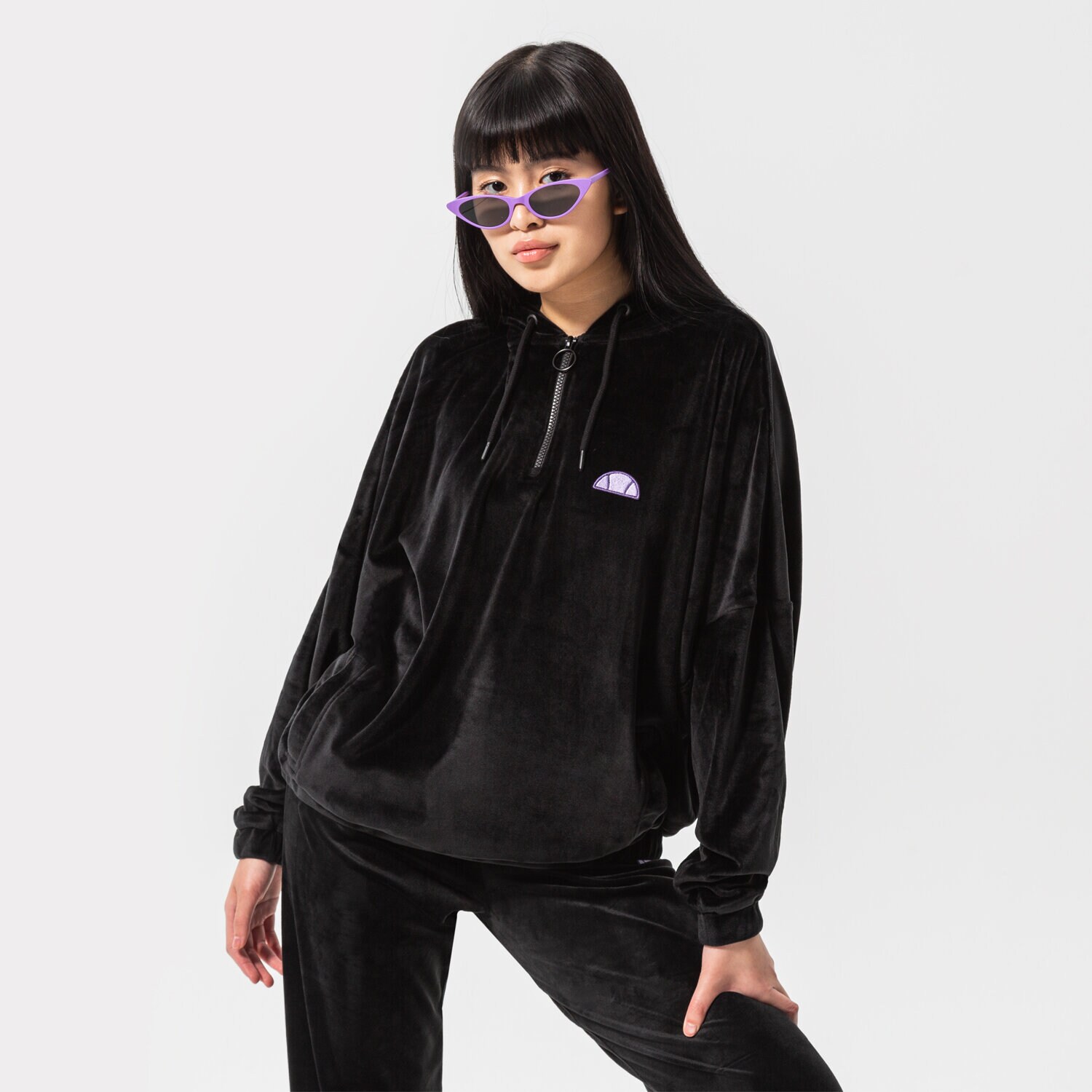 dámská mikina ELLESSE MIKINA S KAPUCÍ GENE SWEATSHIRT WSHD BLK SGM14167079 ČERNÁ