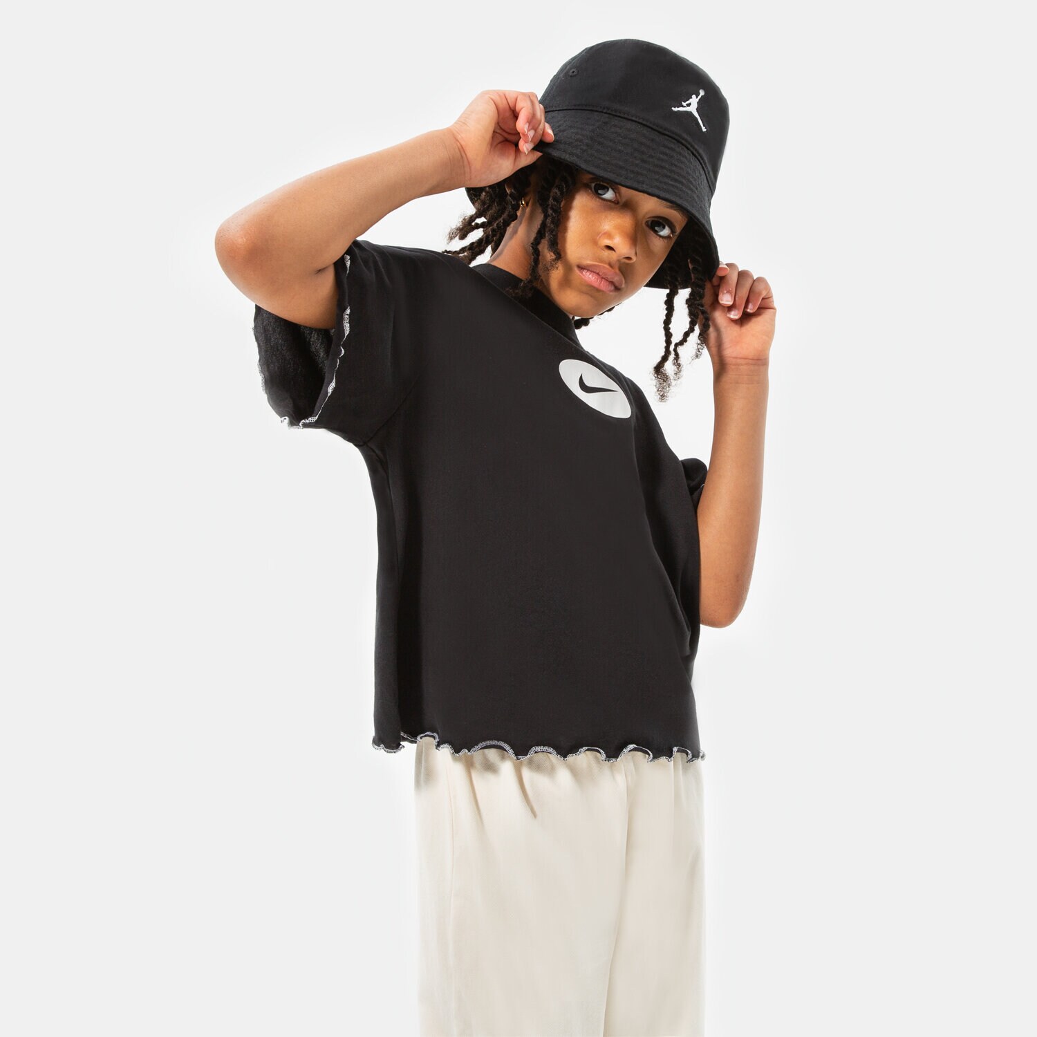 dětské tričko NIKE TRIČKO G NK DF TEE ICON CLASH BOXY FR GIRL DQ4392-010 ČERNÁ