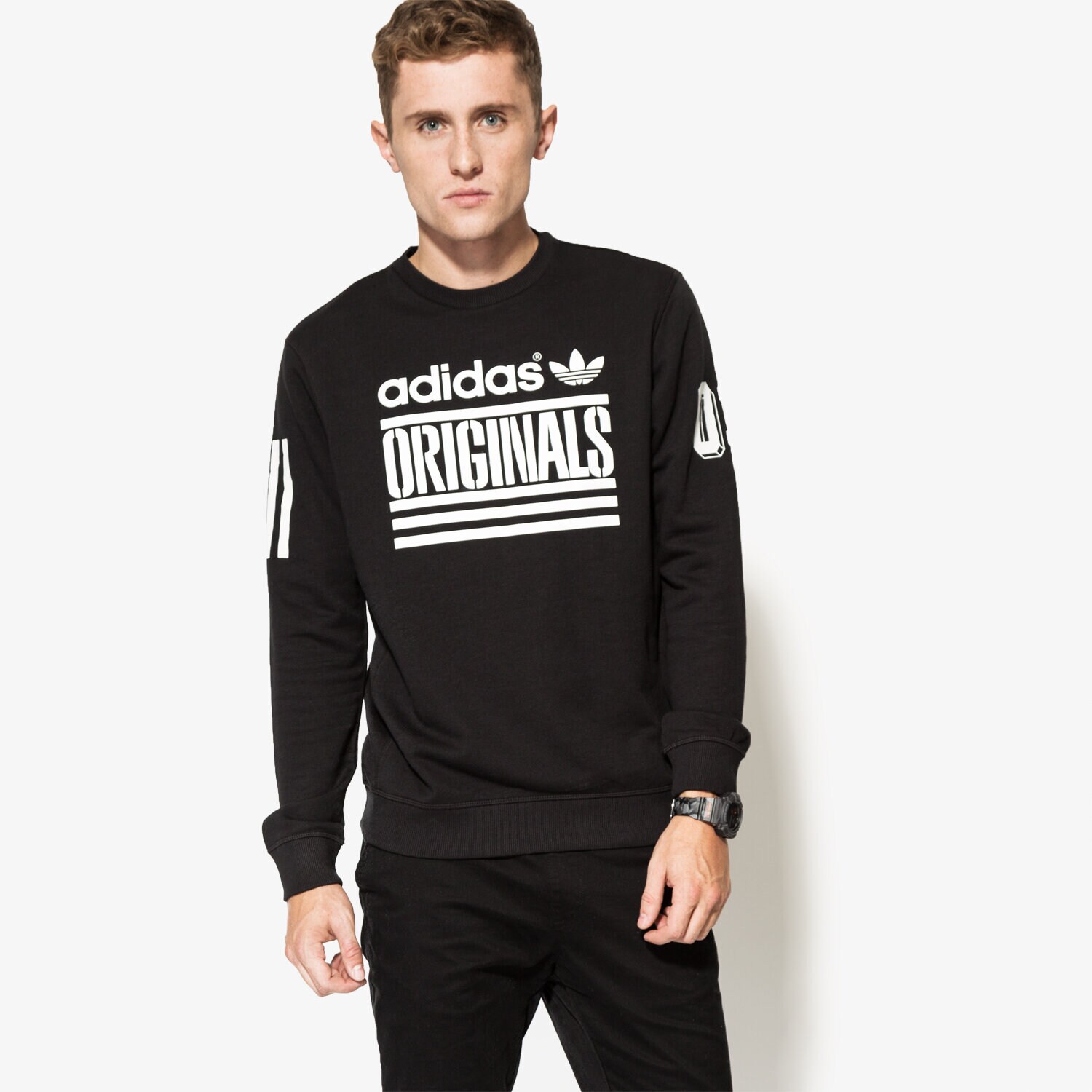 pánská mikina ADIDAS MIKINA ORI GRP CREW AZ3985 ČERNÁ
