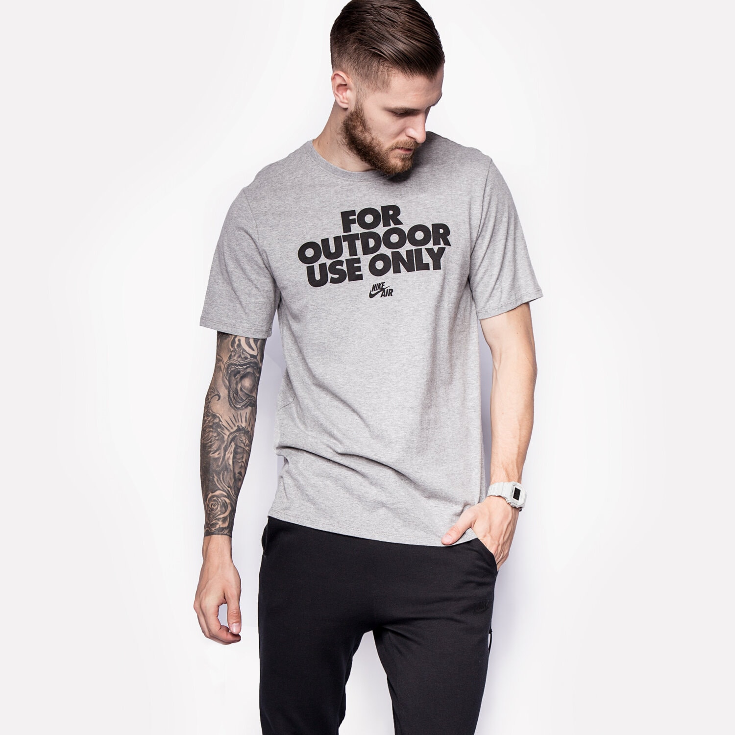 pánské tričko NIKE TRIČKO AF1 FOR OUTDOOR USE TEE 778424063 ŠEDÁ