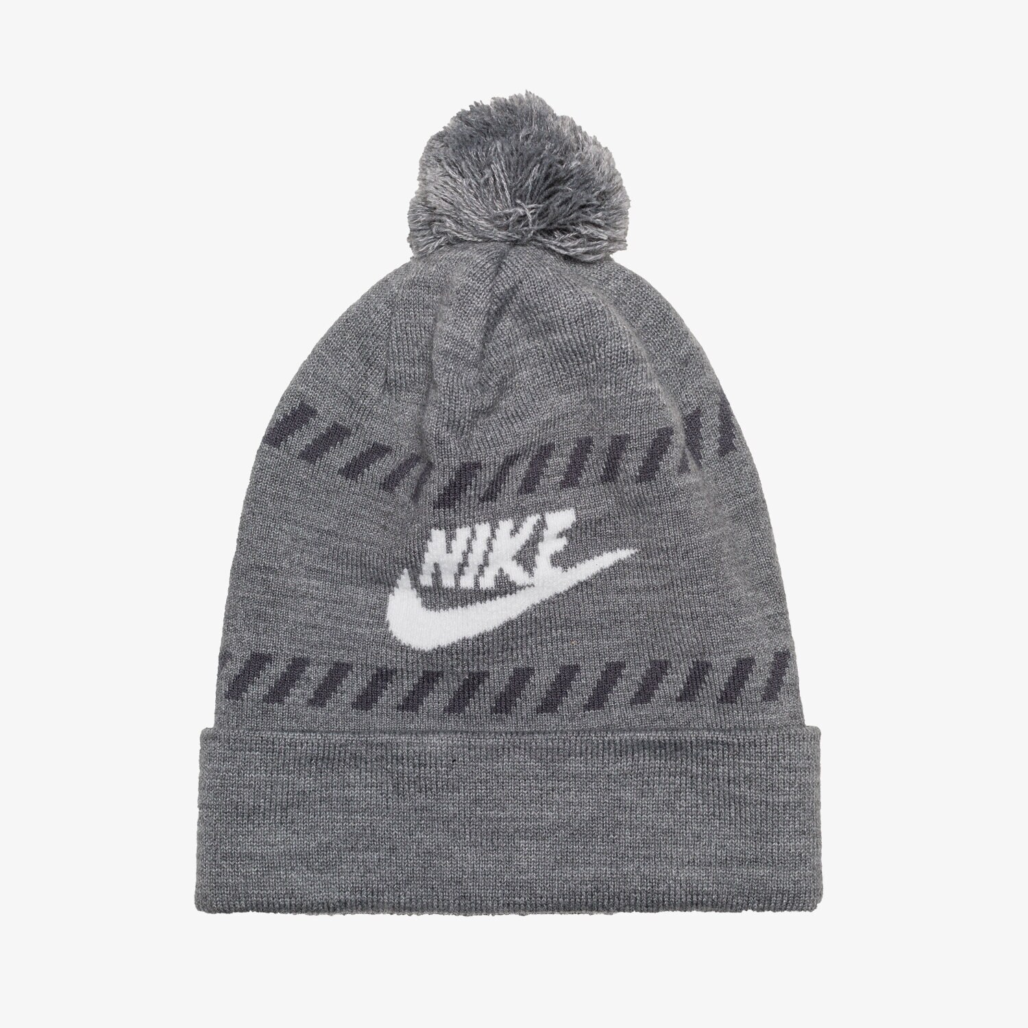 dětská čepice NIKE ČEPICE ZIMNÍ FUTURA POM BEANIE RED 805950091 ŠEDÁ