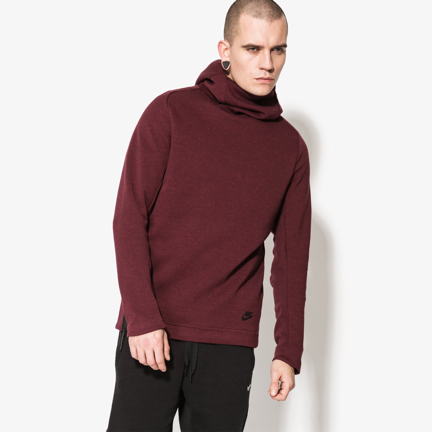 pánská mikina NIKE MIKINA M NSW TCH FLC FNL PO 805214681 BORDOVÁ