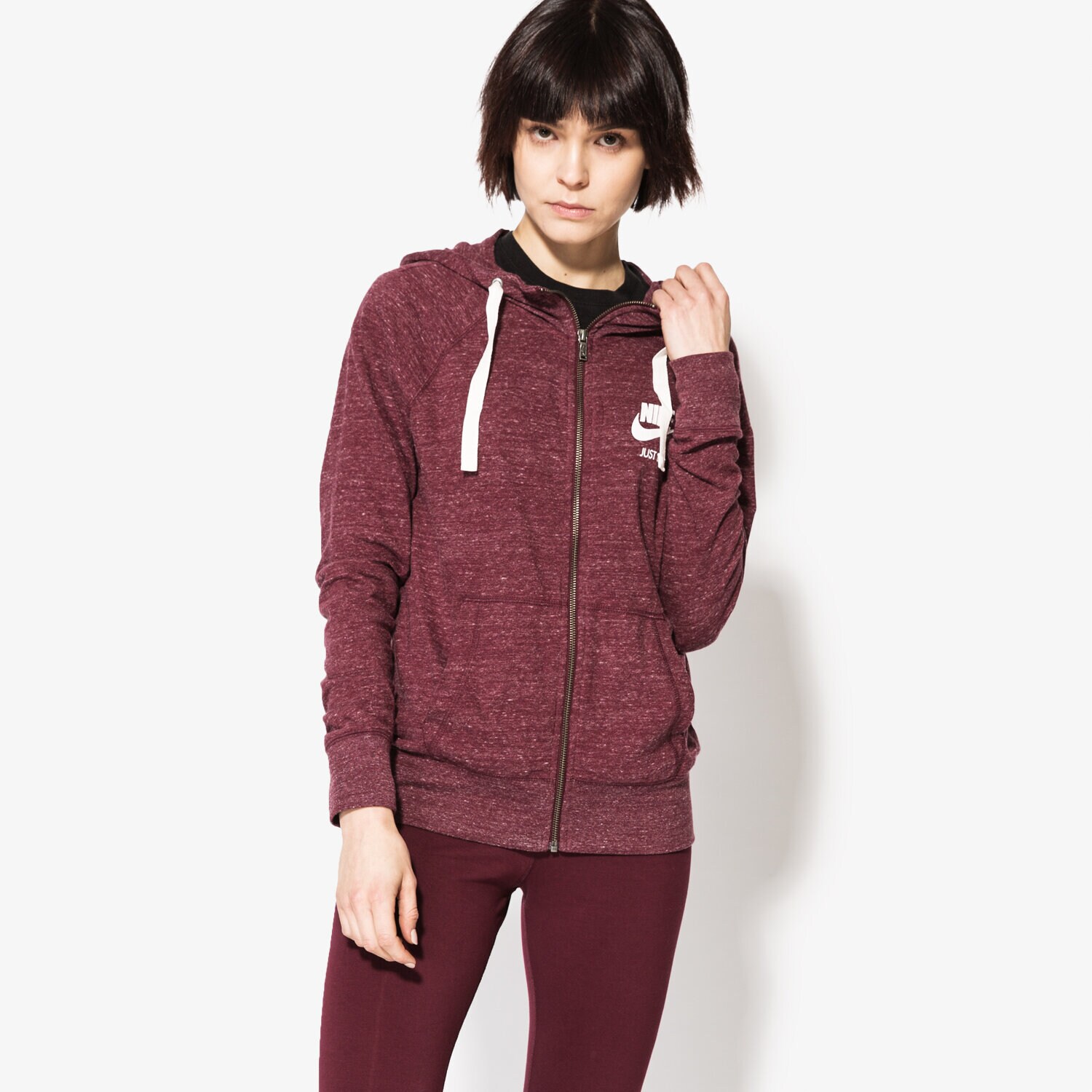 dámská mikina NIKE MIKINA GYM VNTG HOODIE FZ 726057681 BORDOVÁ