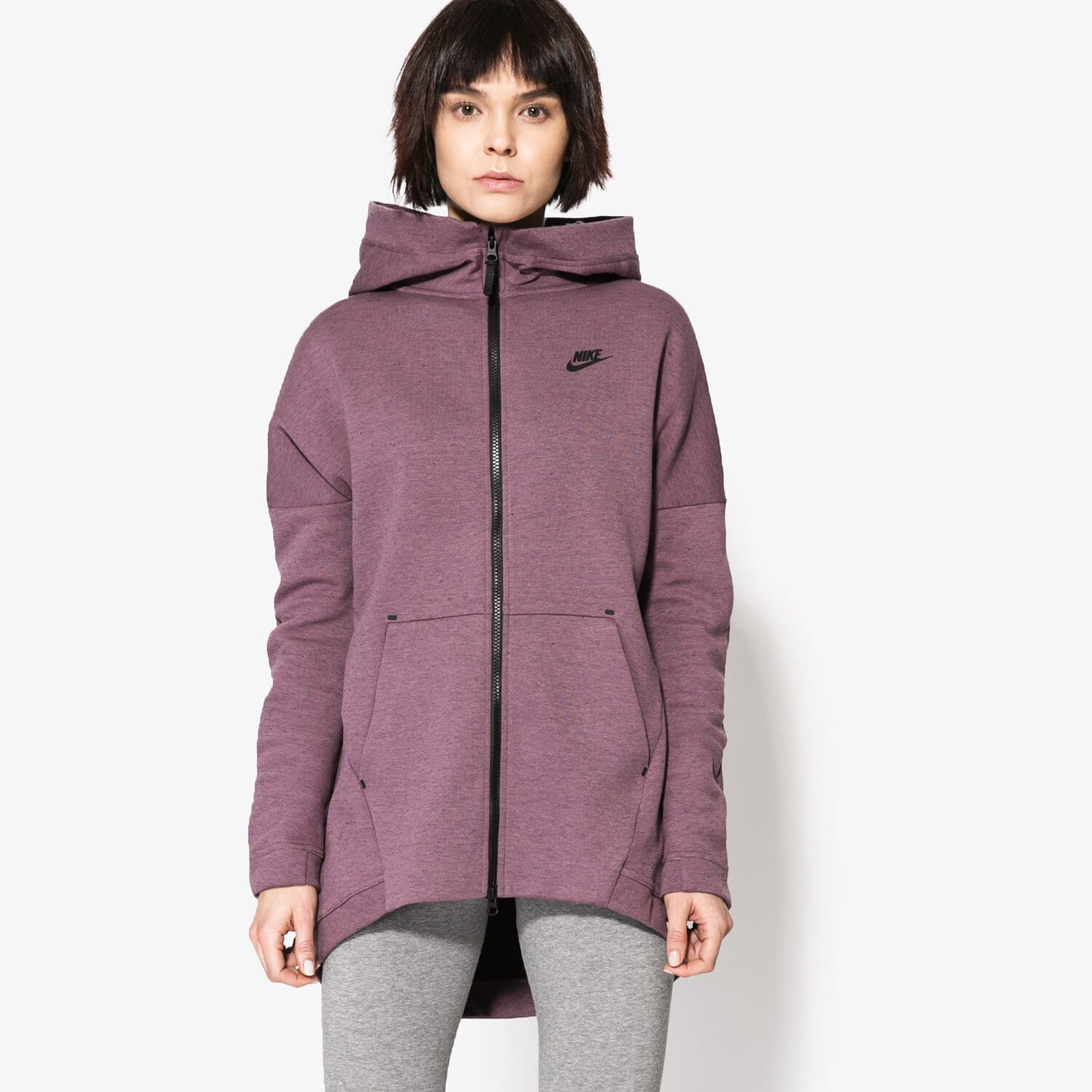 dámská mikina NIKE MIKINA TCH FLC CAPE FZ KNT 811710533 FIALOVÁ
