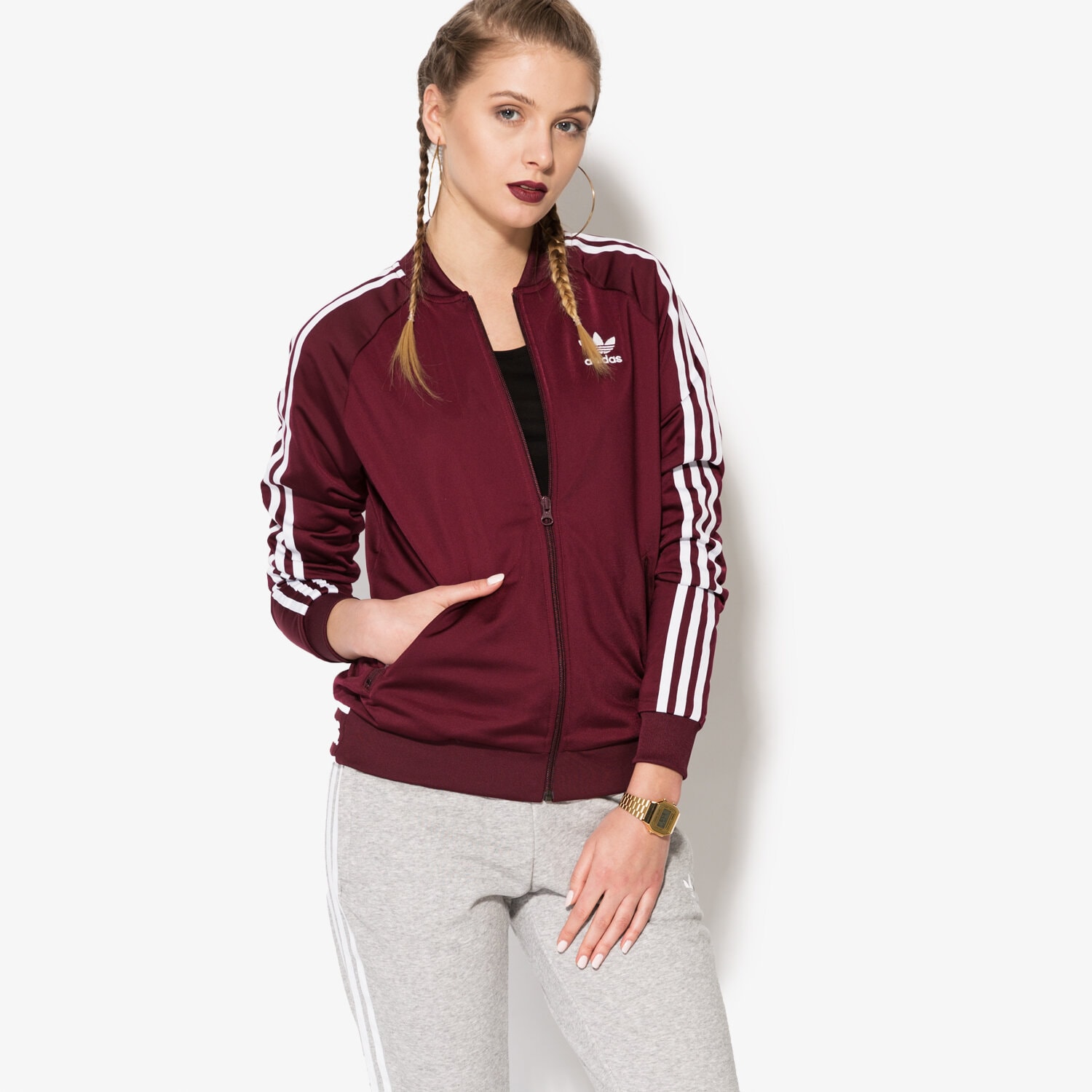 dámská mikina ADIDAS MIKINA SST TT AY8941 BORDOVÁ