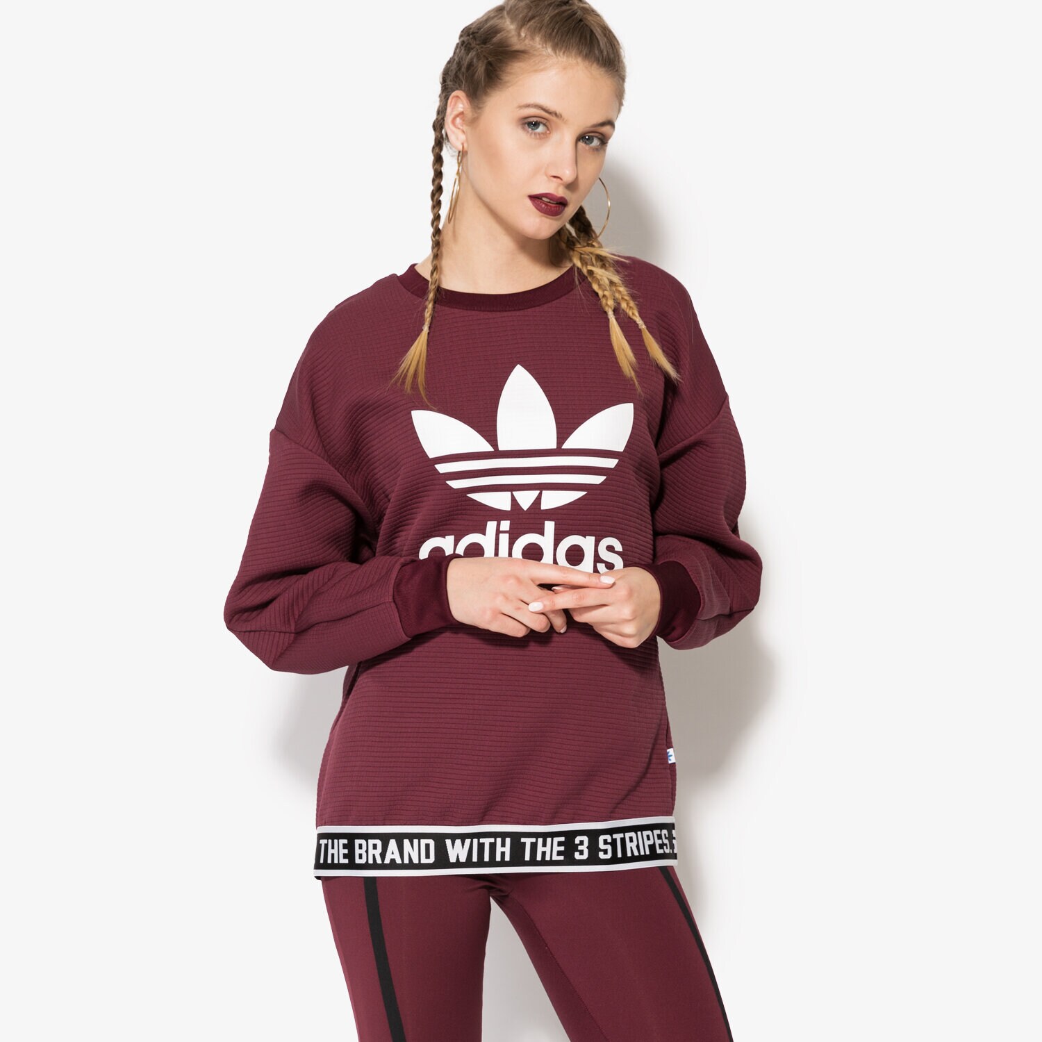dámská mikina ADIDAS MIKINA TRF SWEATSHIRT AY8936 BORDOVÁ