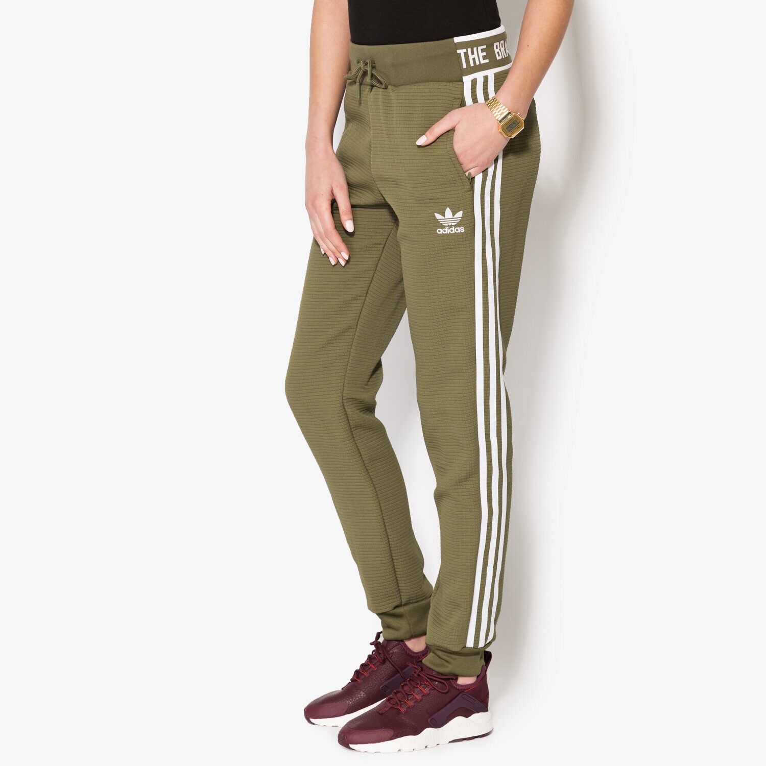 dámské kalhoty ADIDAS KALHOTY  REGULAR TP CUF AY8938 KHAKI