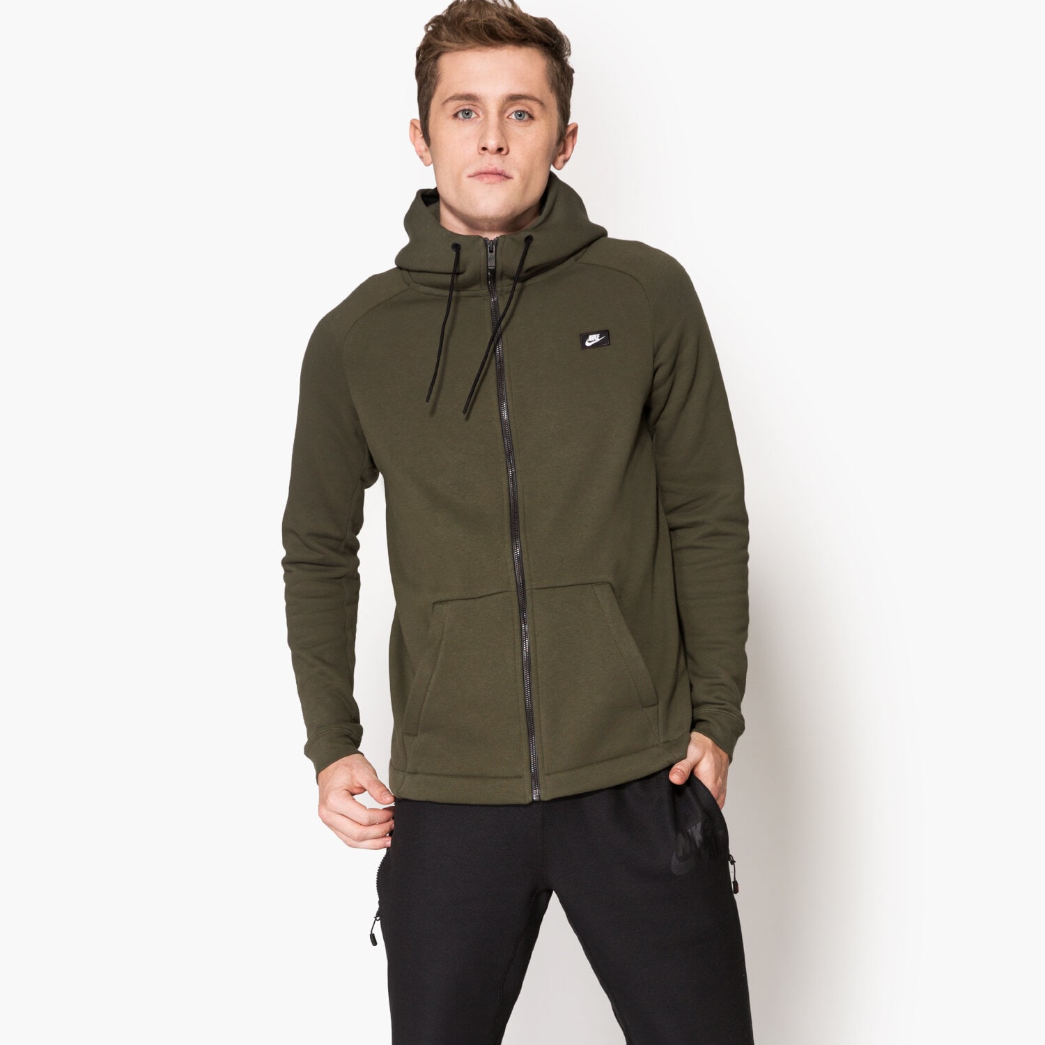 pánská mikina NIKE MIKINA MODERN HOODIE FZ BB 835858325 KHAKI