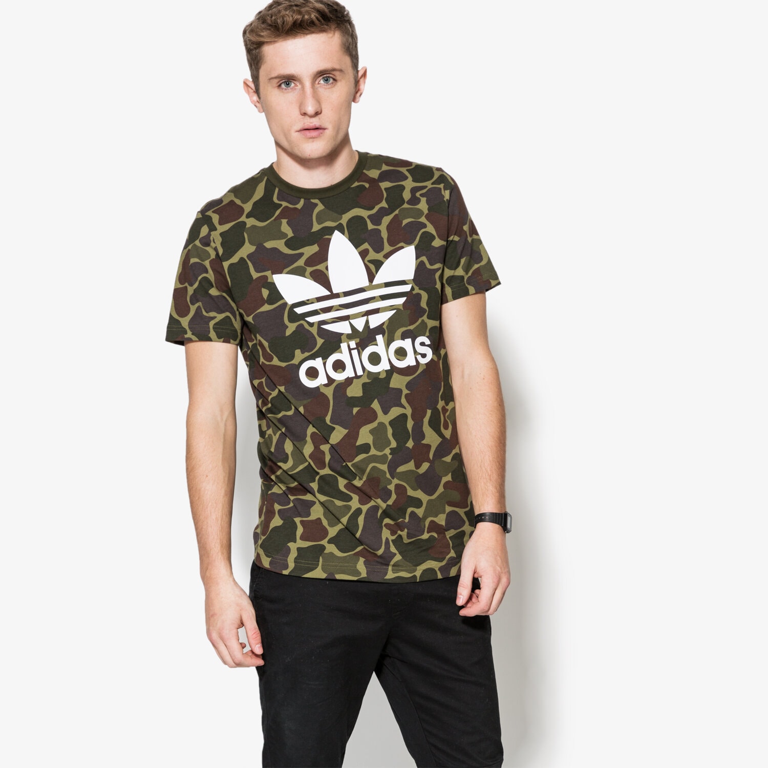 pánské tričko ADIDAS TRIČKO SS CAMO TEE BK5861 KHAKI
