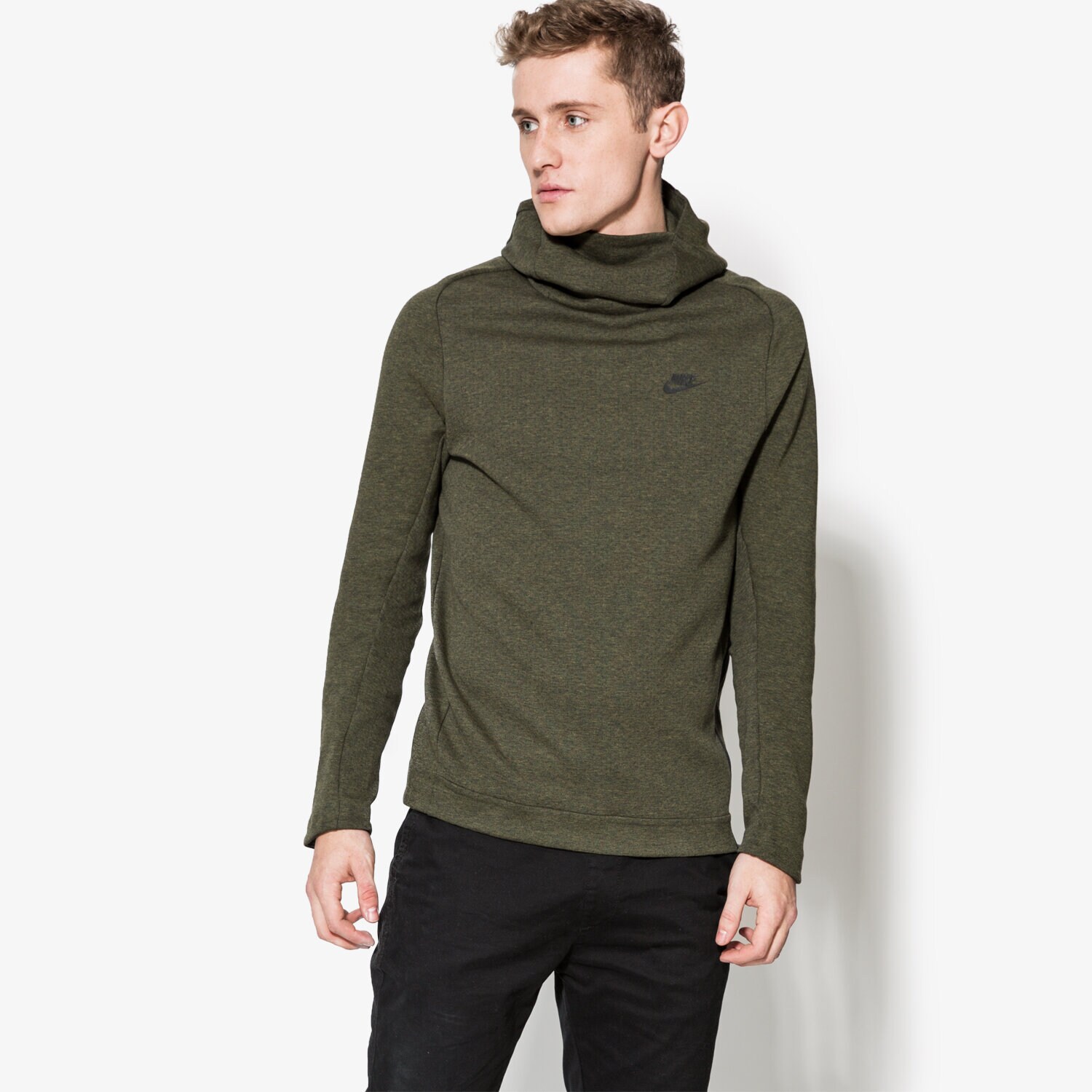 pánská mikina NIKE MIKINA NSW TCH FLC HOODIE PO 832116331 KHAKI