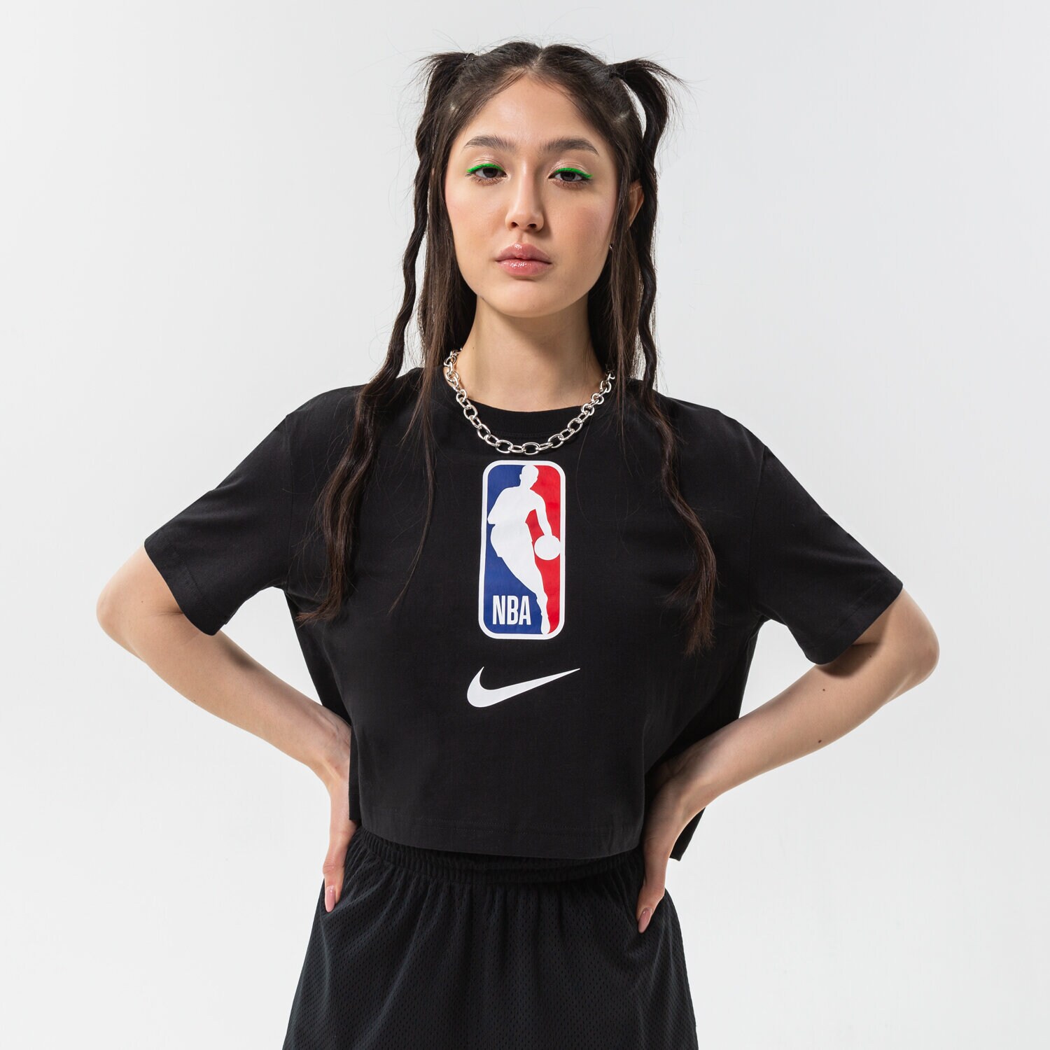dámské tričko NIKE TRIČKO NBA W NK N31 CROP SS TEE NBA DM3240-010 ČERNÁ