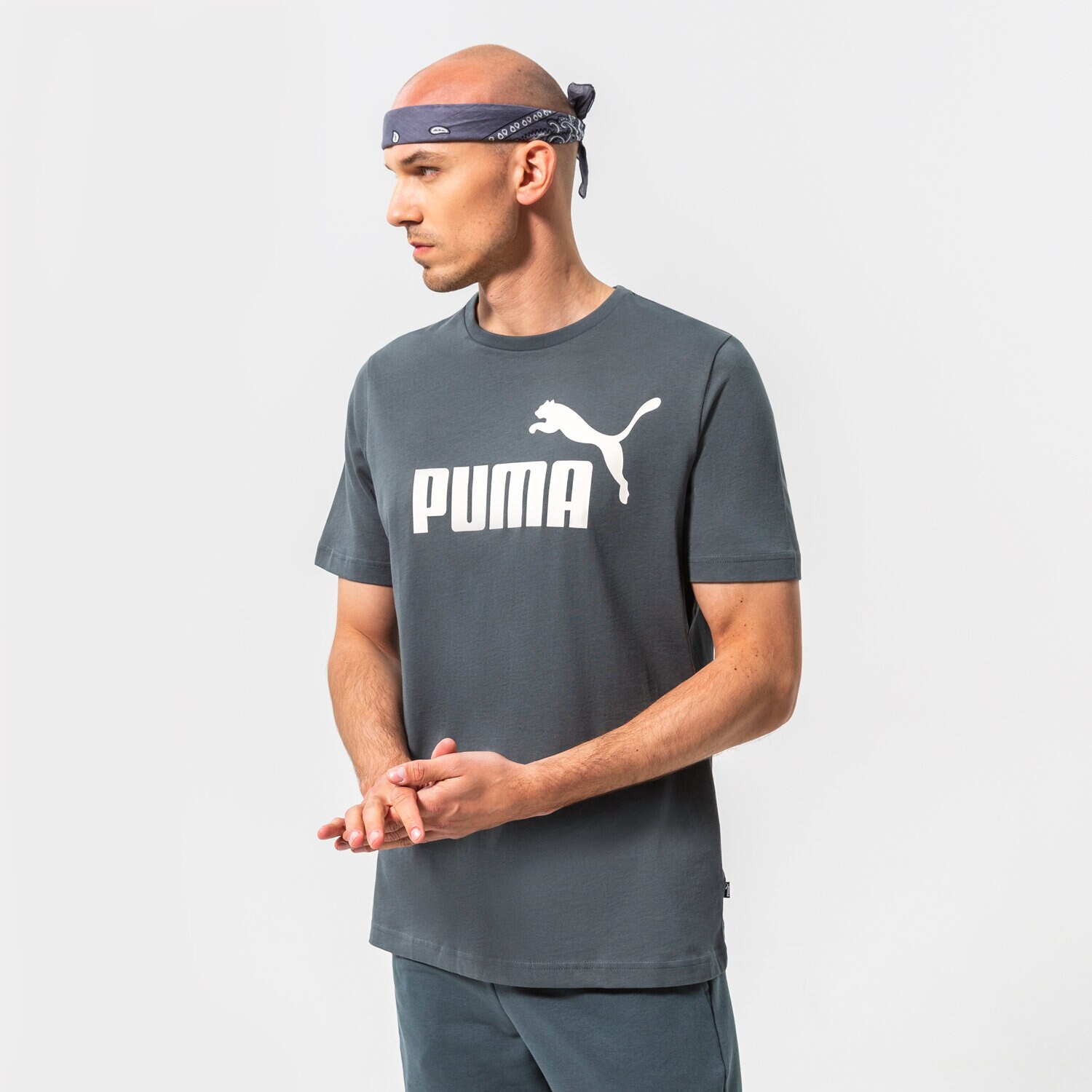 pánské tričko PUMA TRIČKO ESS LOGO TEE (S) 586667 39 TMAVOMODRÁ