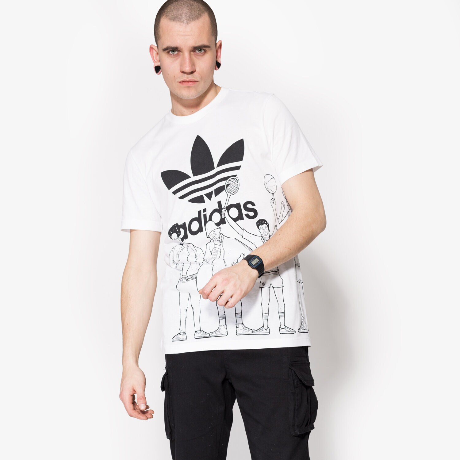 pánské tričko ADIDAS TRIČKO SS TRF GRAPHIC BQ3128 BÍLÁ