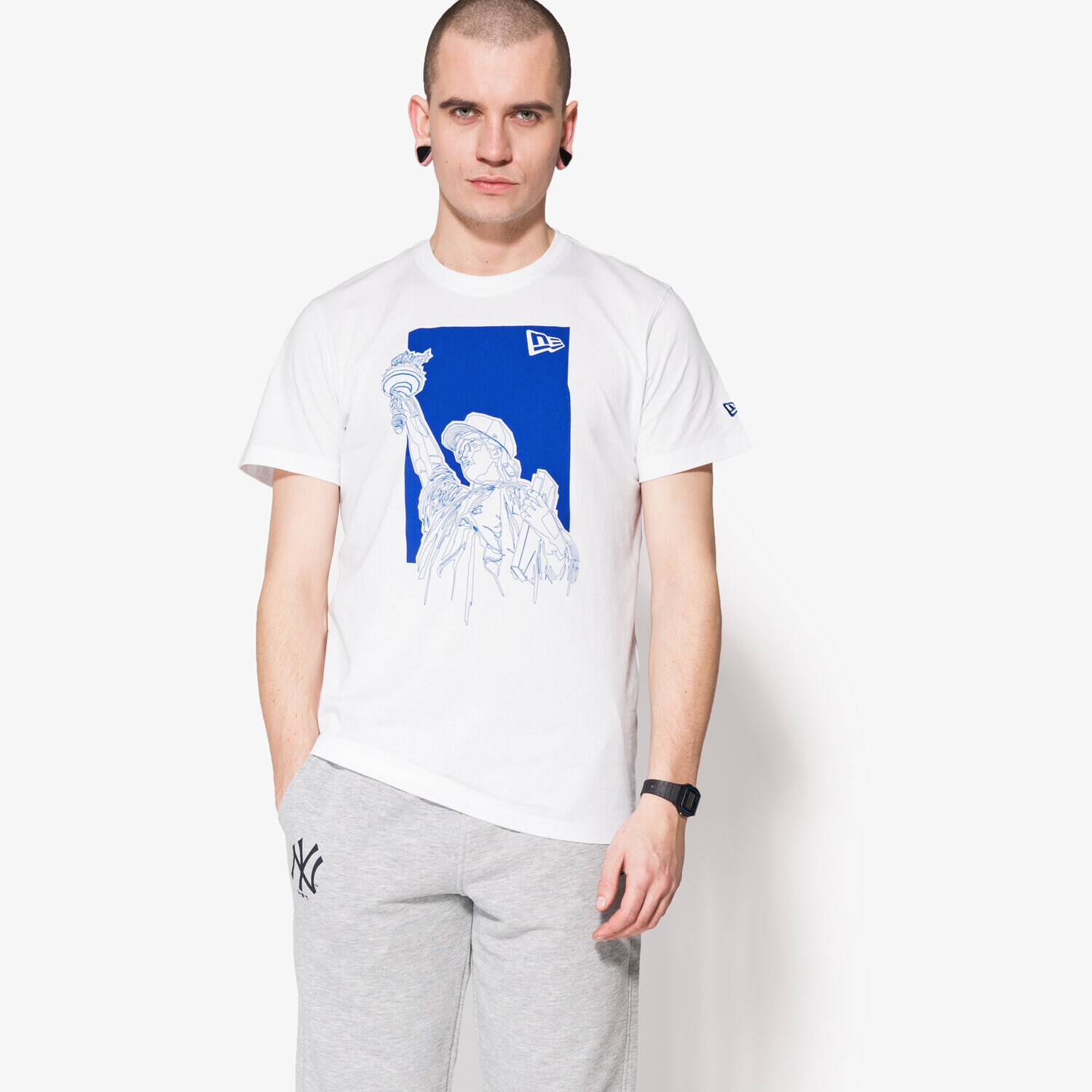 pánské tričko NEW ERA TRIČKO STATUE NY TEE NE WHT 11372474 BÍLÁ