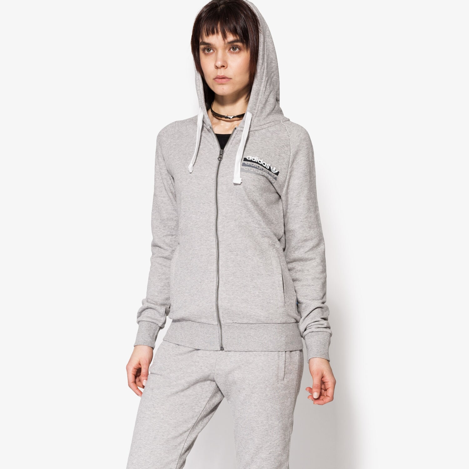 dámská mikina ADIDAS MIKINA FZ HOODIE FT BK5807 ŠEDÁ