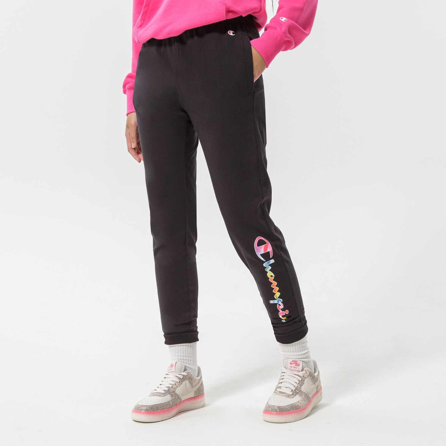 dámské kalhoty CHAMPION KALHOTY  RIB CUFF PANTS 114987KK001 ČERNÁ