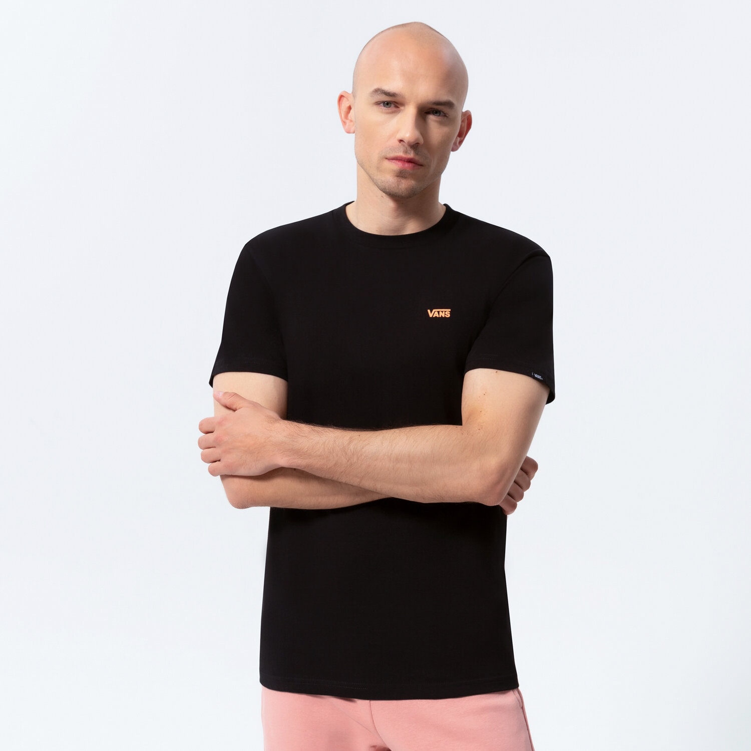pánské tričko VANS TRIČKO MN LEFT CHEST LOGO TEE BLACK/MELON VN0A3CZEZ101 ČERNÁ