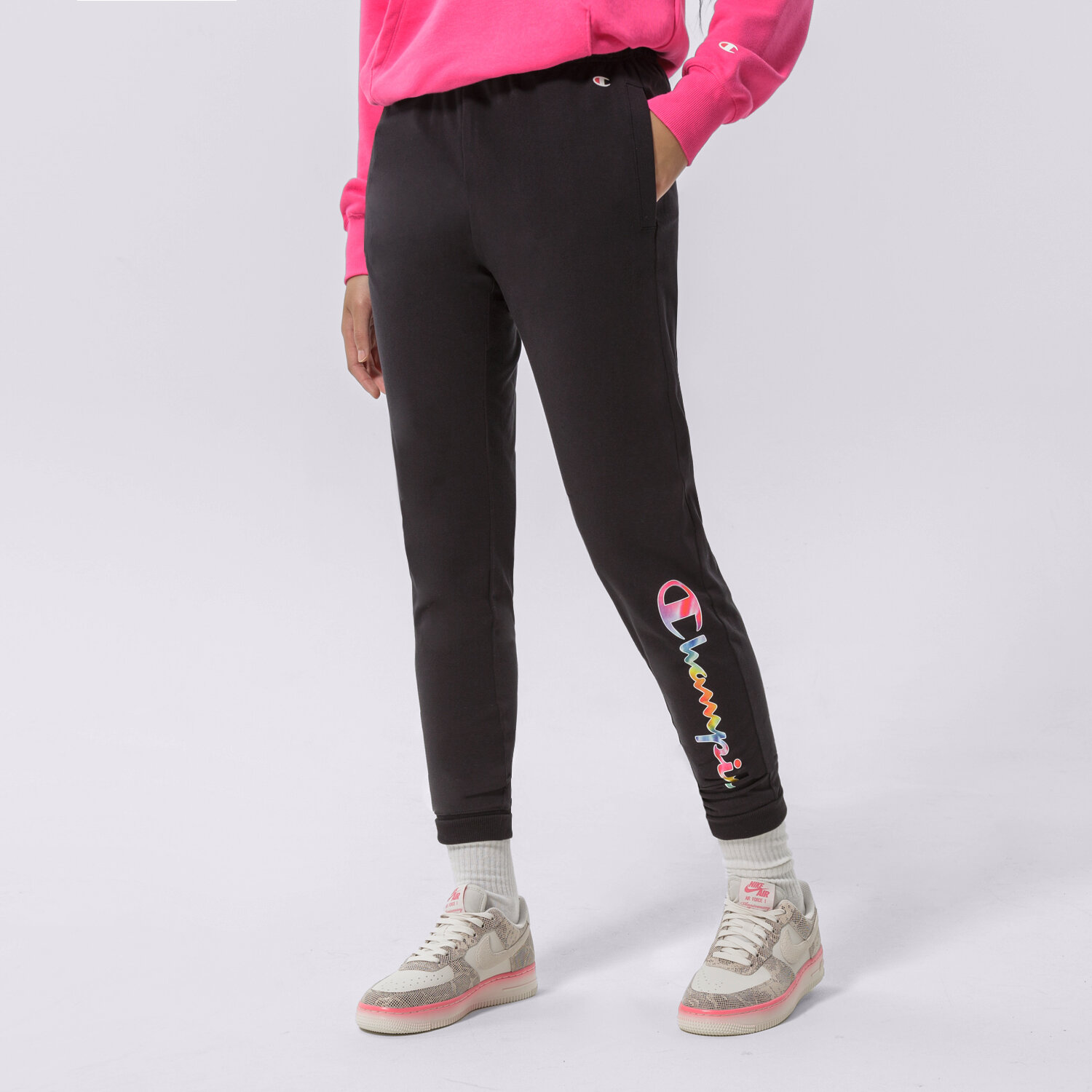 dámské kalhoty CHAMPION KALHOTY  RIB CUFF PANTS 114987KK001 ČERNÁ