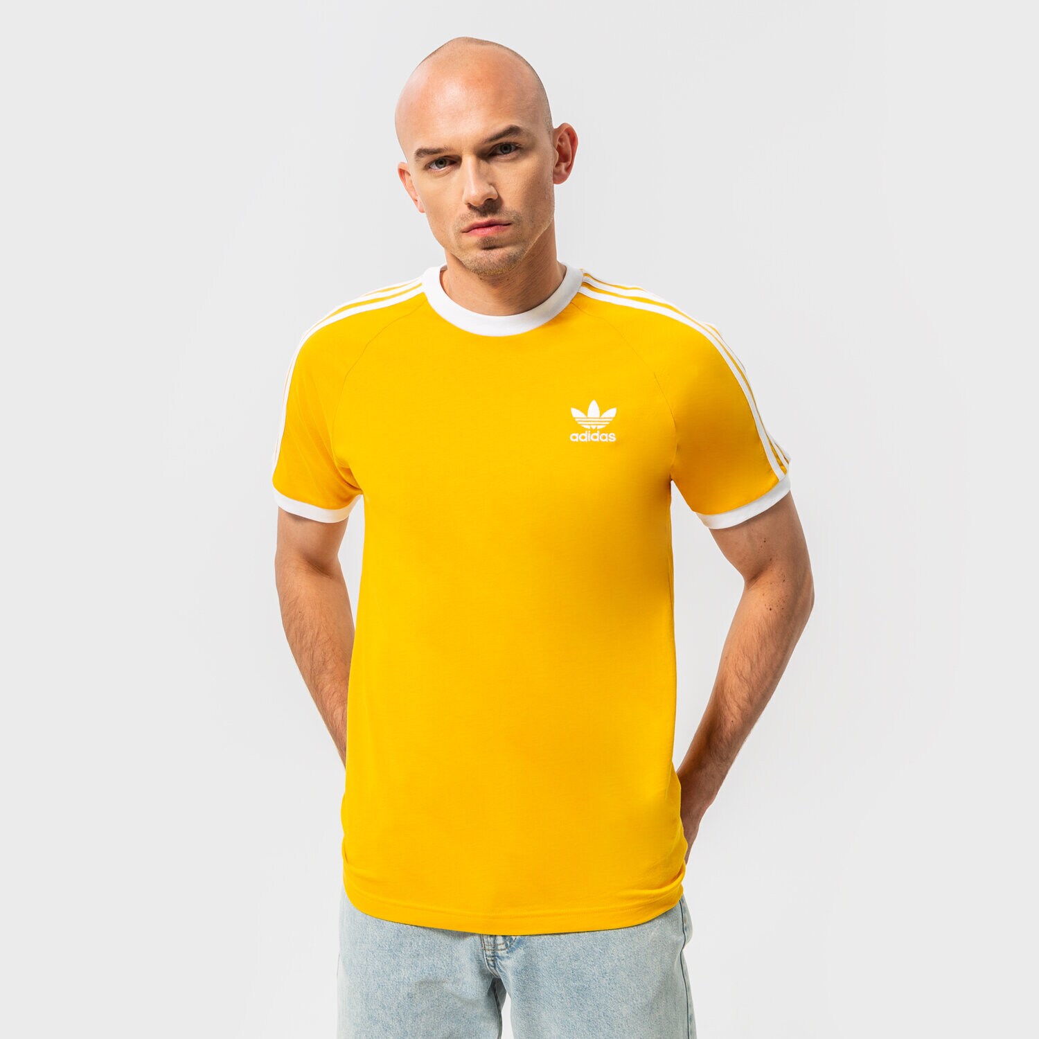 pánské tričko ADIDAS TRIČKO 3-STRIPES HE9550 ŽLUTÁ