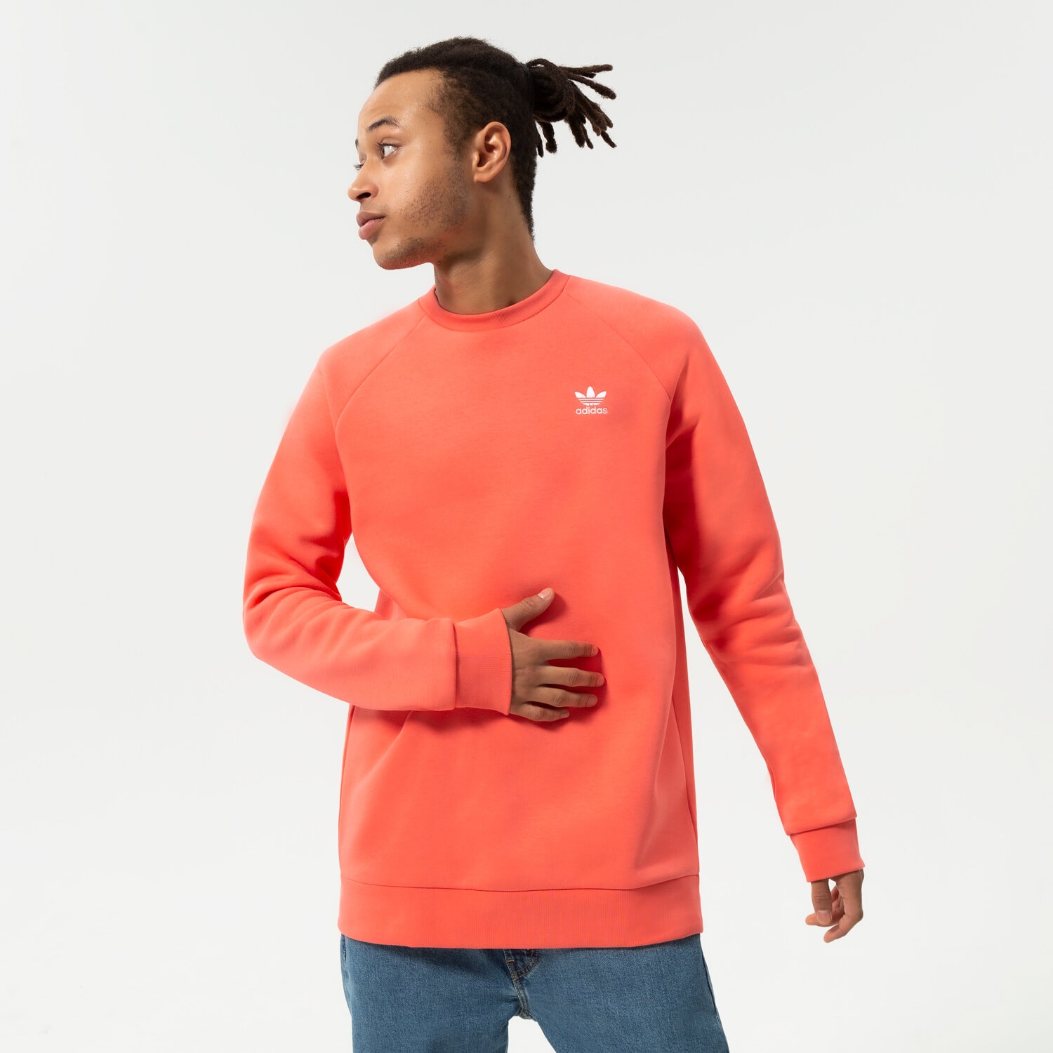 pánská mikina ADIDAS MIKINA ESSENTIAL CREW HE9424 RŮŽOVÁ