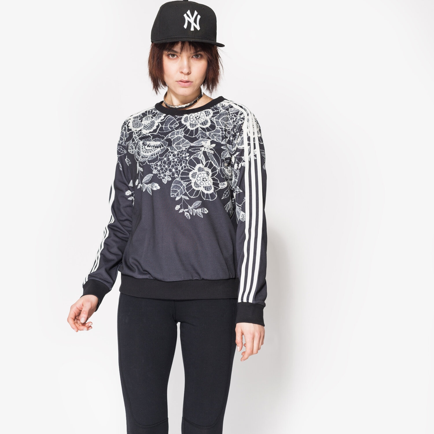 dámská mikina ADIDAS MIKINA FLORIDO SWEATER BJ8401 ČERNÁ