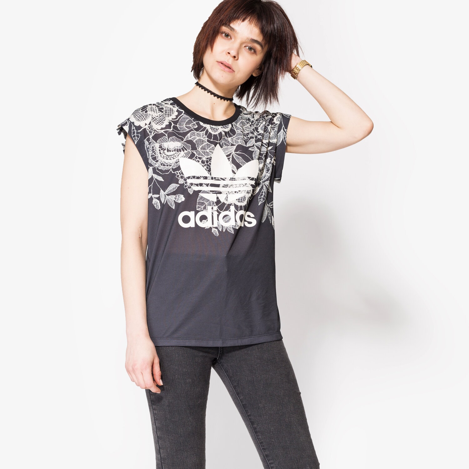 dámské tričko ADIDAS TRIČKO SS FLORIDO TEE BJ8402 ČERNÁ