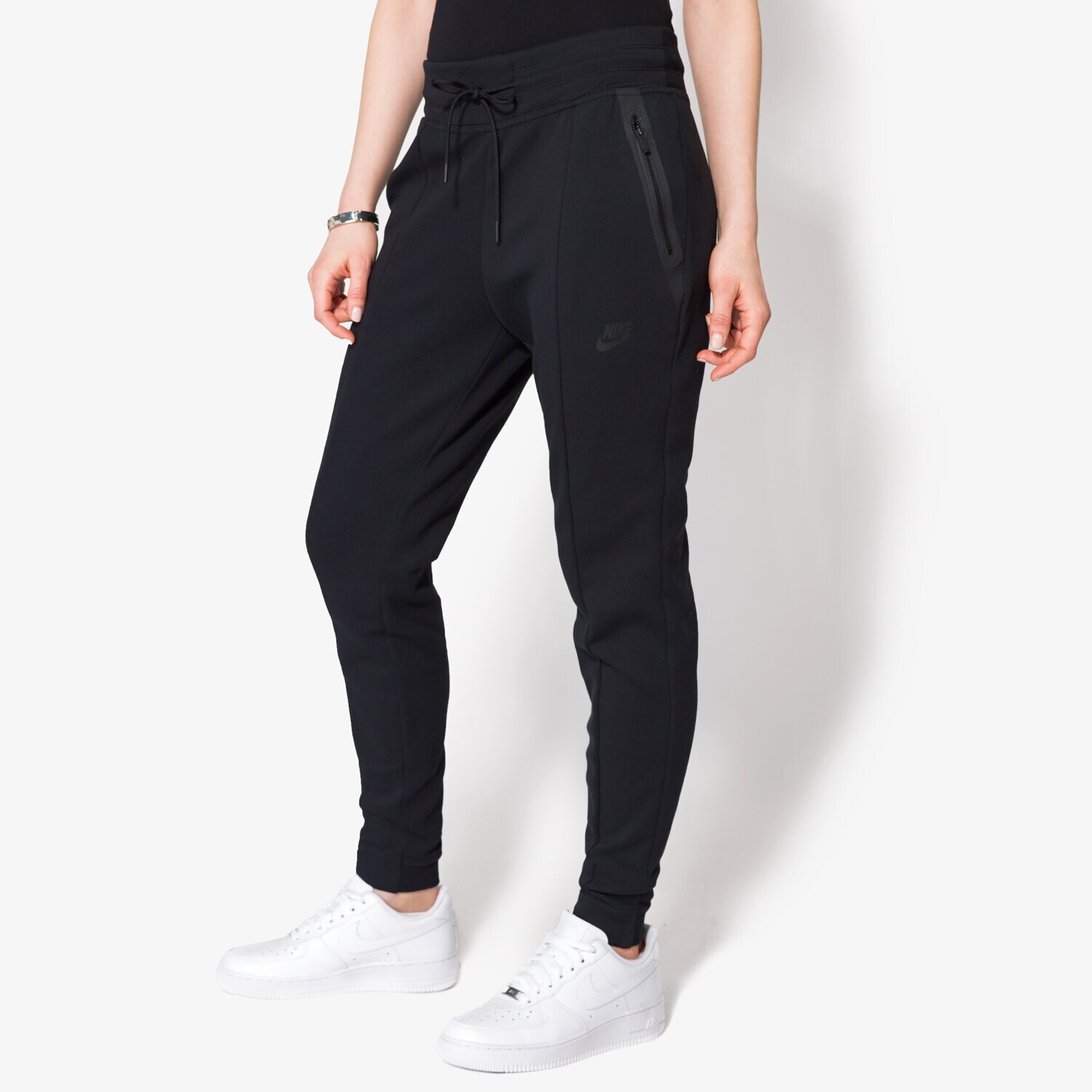 dámské kalhoty NIKE KALHOTY  NSW TCH FLC PANT KNT 803575010 ČERNÁ