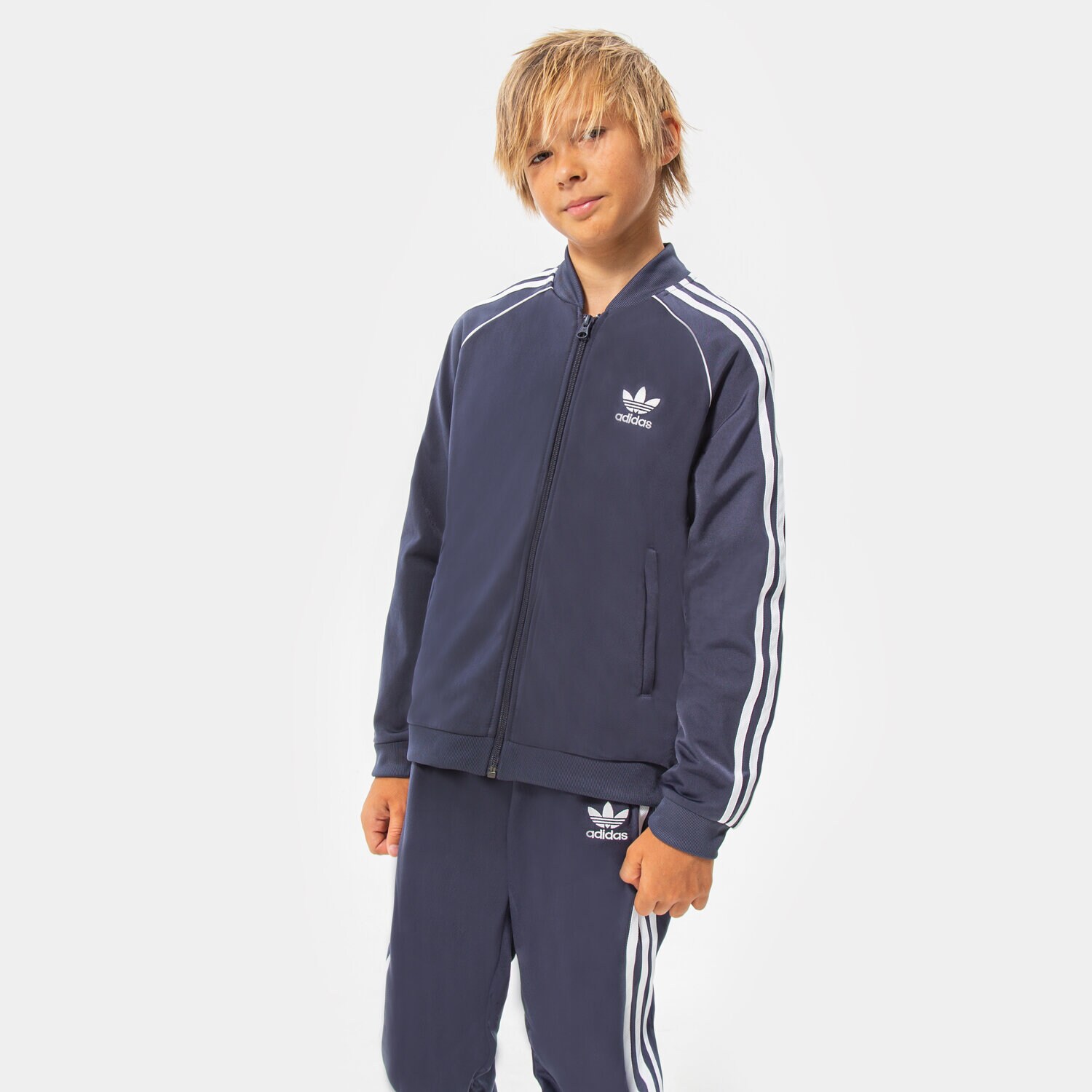 dětská mikina ADIDAS MIKINA ROZEPÍNACÍ SST TRACK TOP BOY HD2041 TMAVOMODRÁ