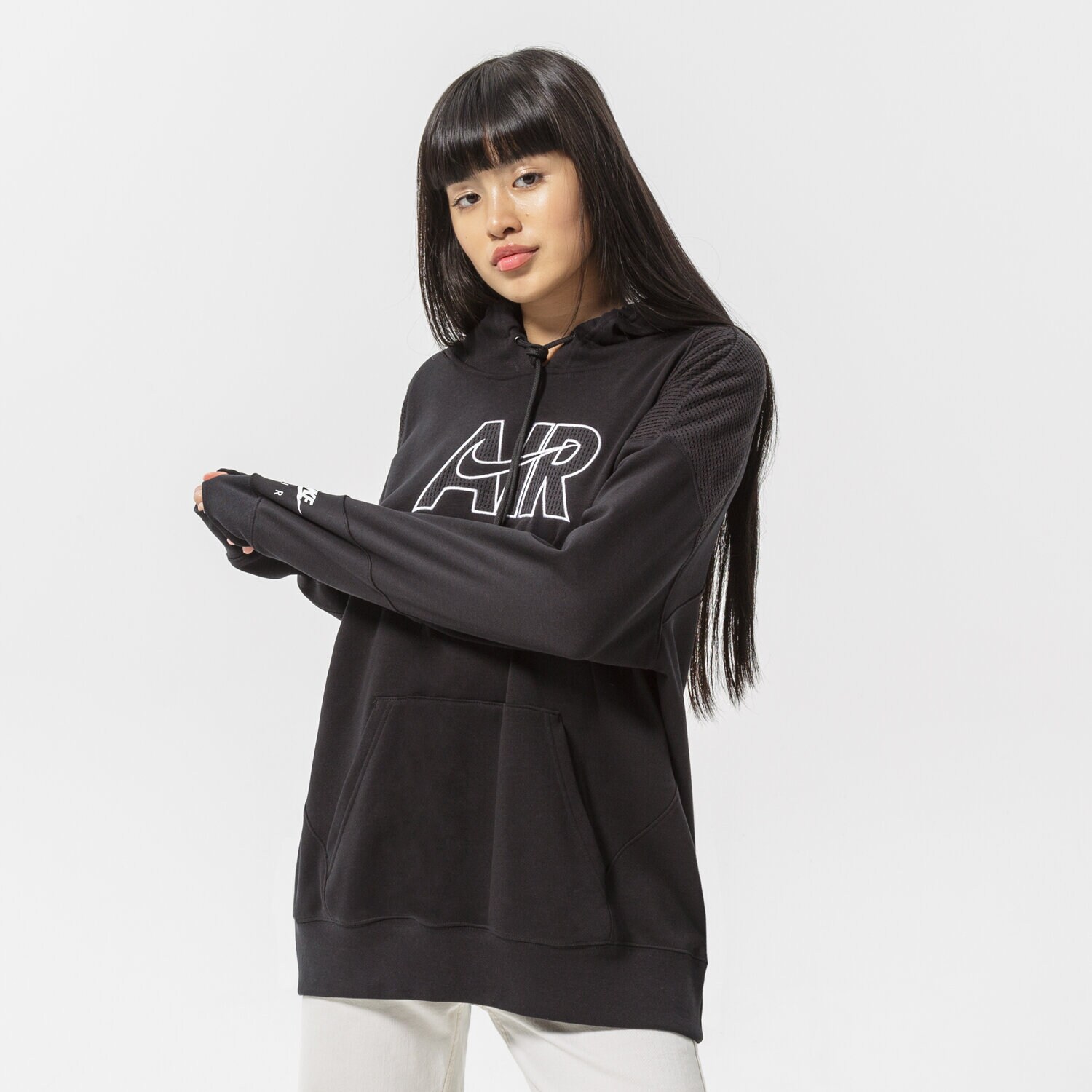 dámská mikina NIKE MIKINA S KAPUCÍ AIR OVERHEAD HOODIE DM6059-010 ČERNÁ