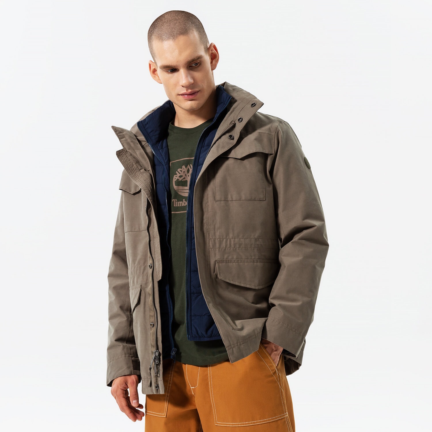 pánská zimní bunda TIMBERLAND BUNDA DV SNOWDON PEAK 3IN1 M65 CLS a1mxv037 BÉŽOVÁ