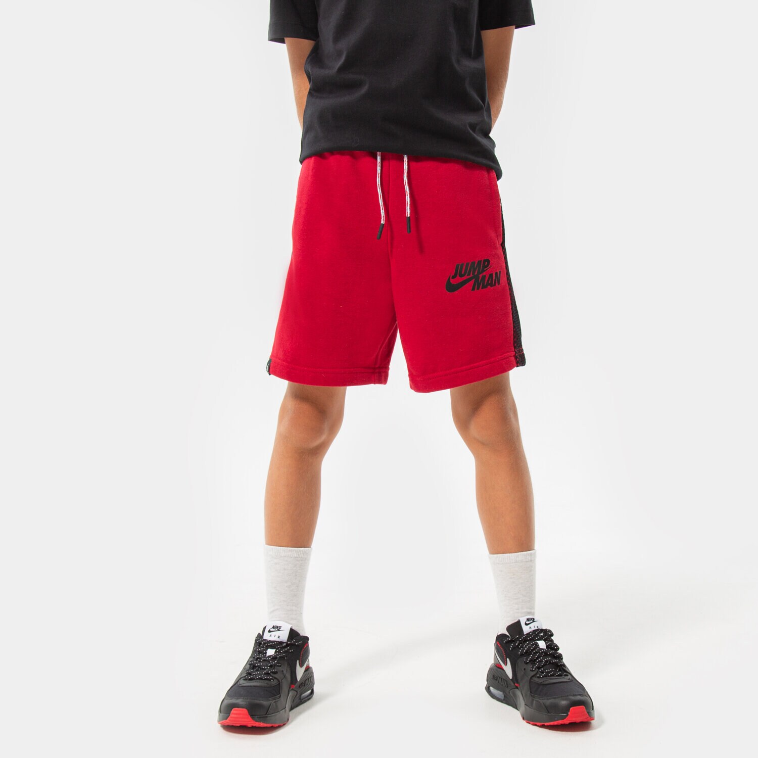 JORDAN ŠORTKY  JUMPMAN X NIKE FT SHORT BOY 95B452-R78 BORDOVÁ