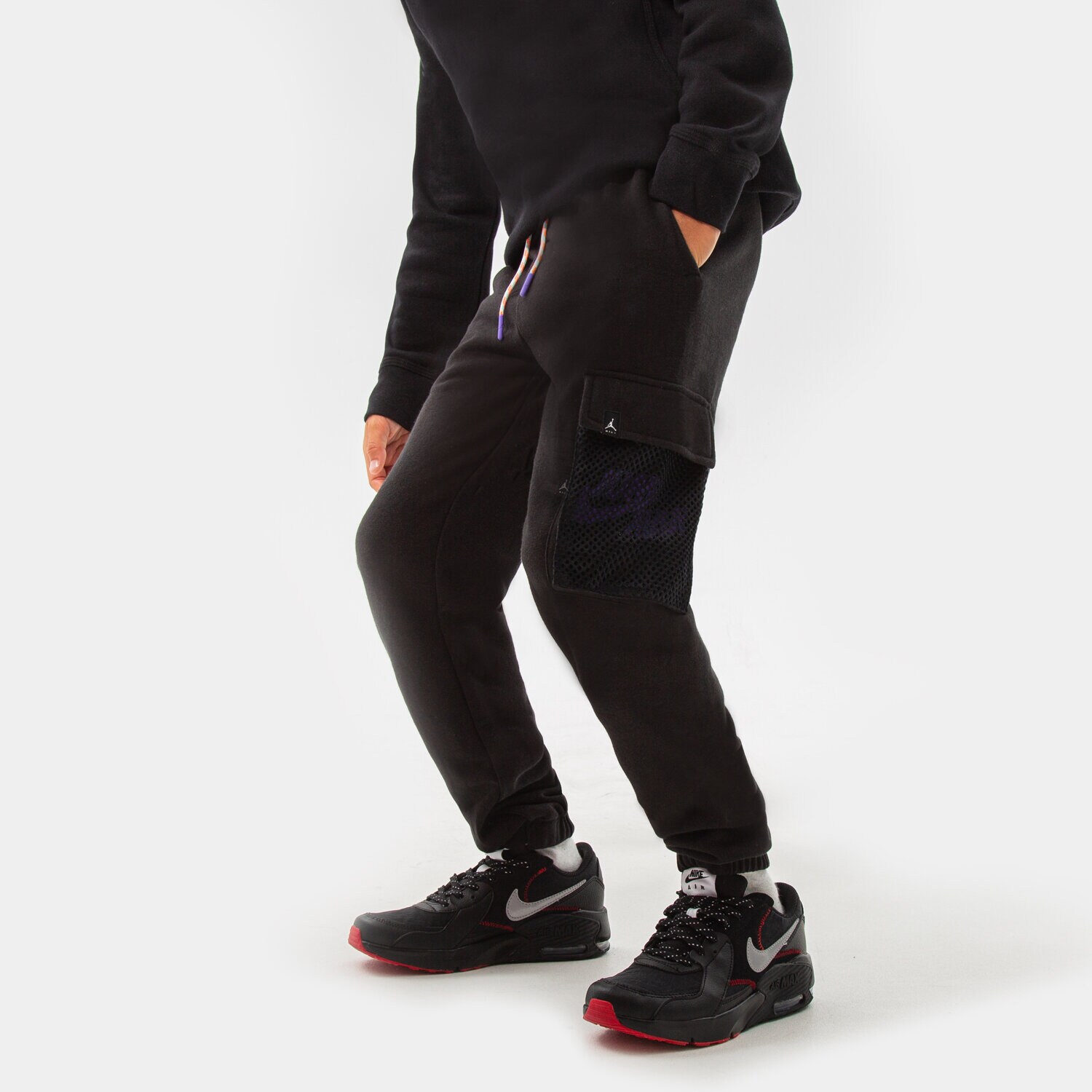 dětské kalhoty JORDAN KALHOTY  JUMPMAN X NIKE MESH POCKET PANT BOY 95B451-023 ČERNÁ