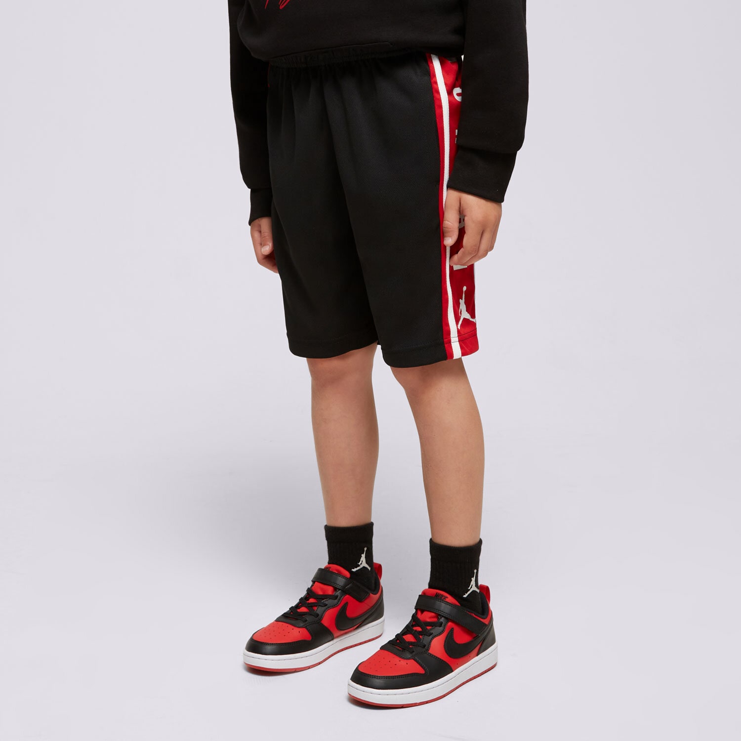 JORDAN ŠORTKY  HBR PLY SHRT BLK/RD B 957115-023 ČERNÁ