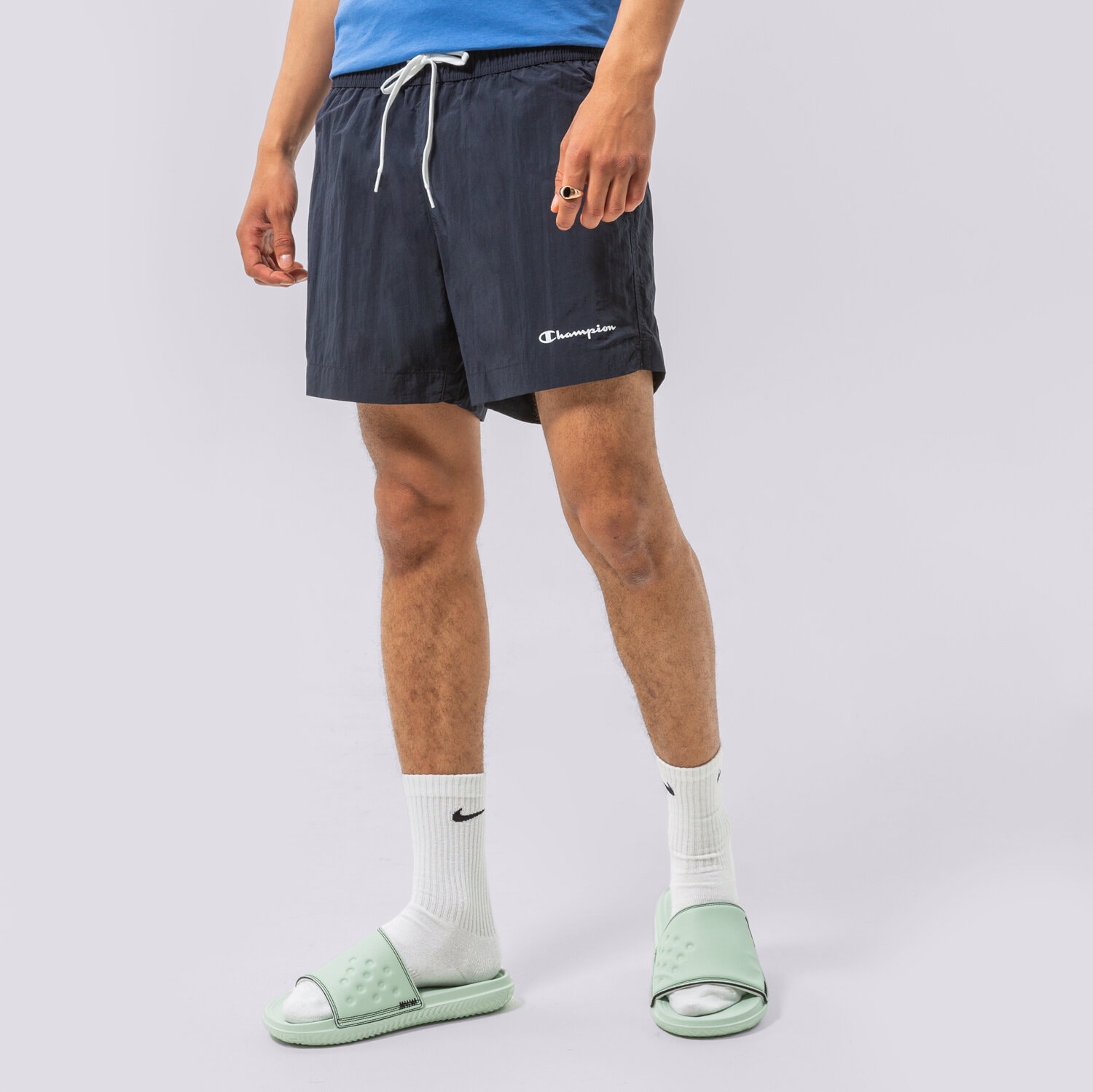 pánské kraťasy CHAMPION ŠORTKY  BEACHSHORT 216069BS517 TMAVOMODRÁ