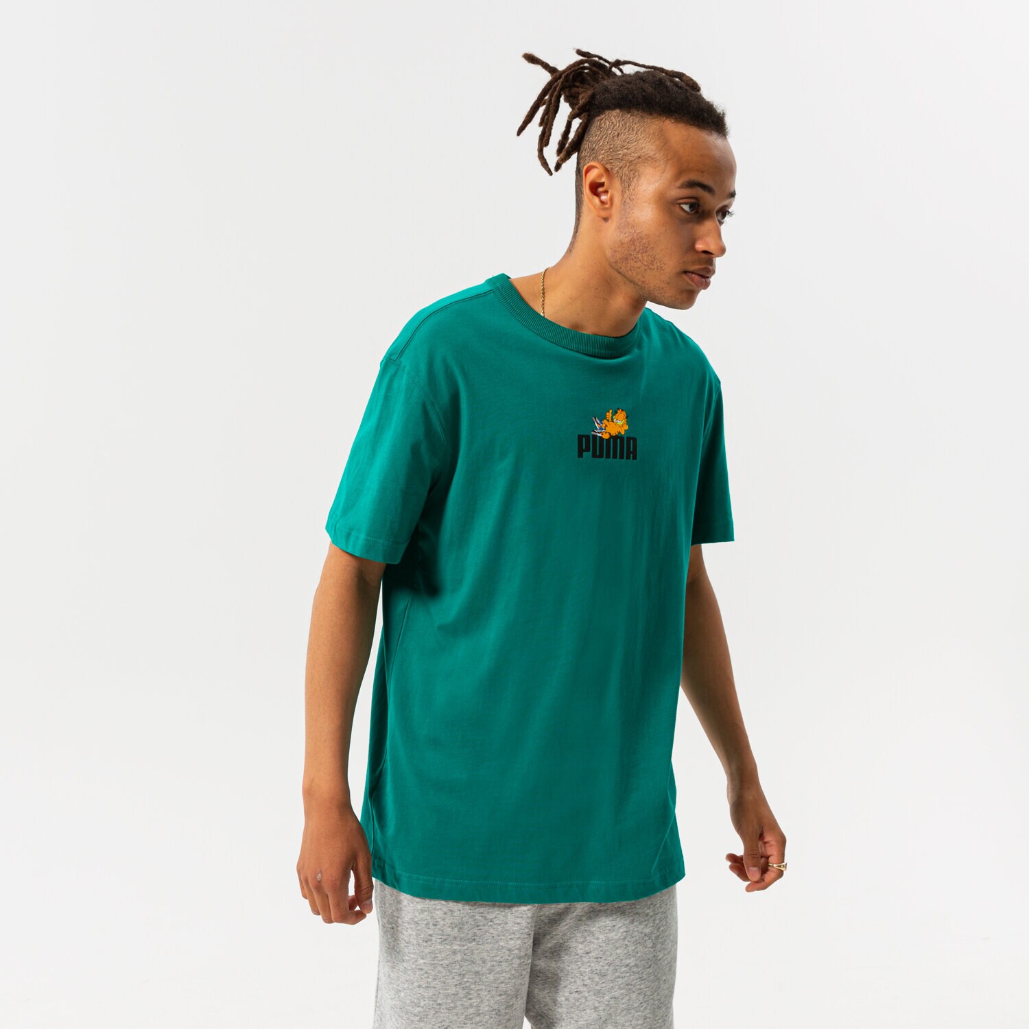 pánské tričko PUMA TRIČKO PUMA X GARFIELD GRAPHIC TEE 534433 86 ZELENÁ