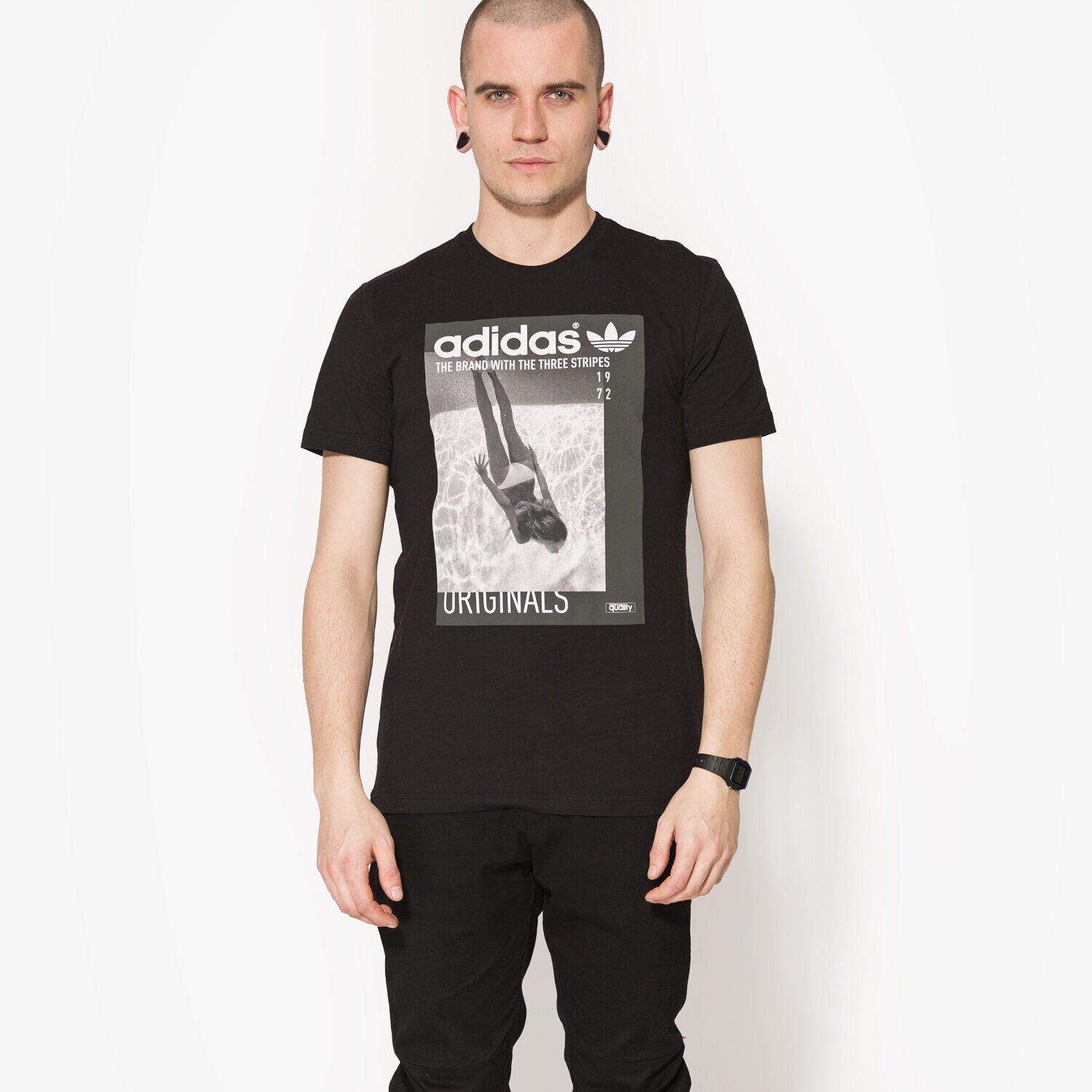 pánské tričko ADIDAS TRIČKO SS GRAPHIC GIRL BQ3037 ČERNÁ