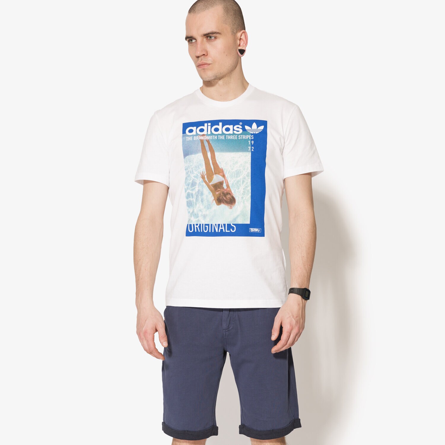 pánské tričko ADIDAS TRIČKO SS GRAPHIC GIRL BQ3038 BÍLÁ