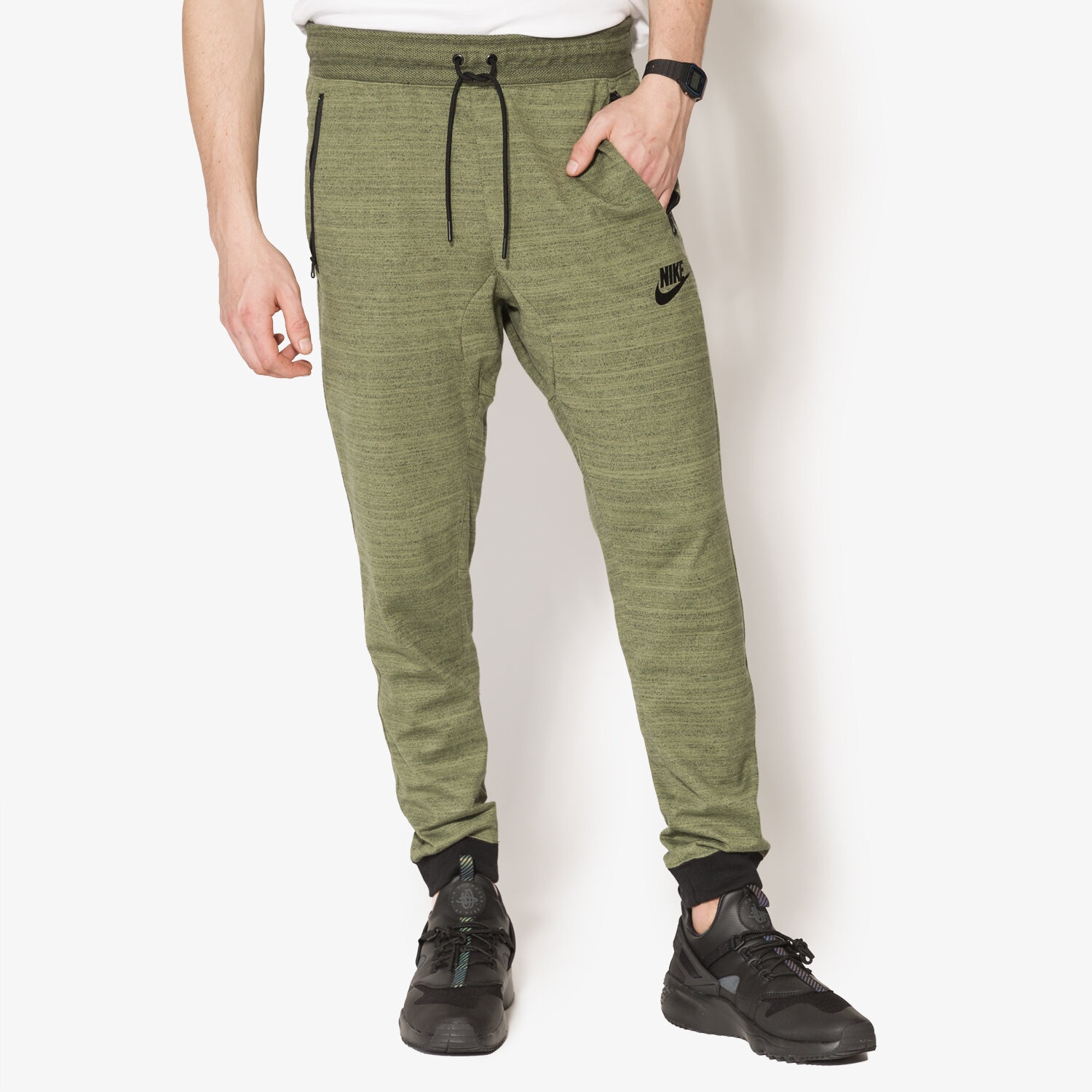 pánské kalhoty NIKE KALHOTY  NSW AV15 JOGGER KNIT 837012387 ZELENÁ