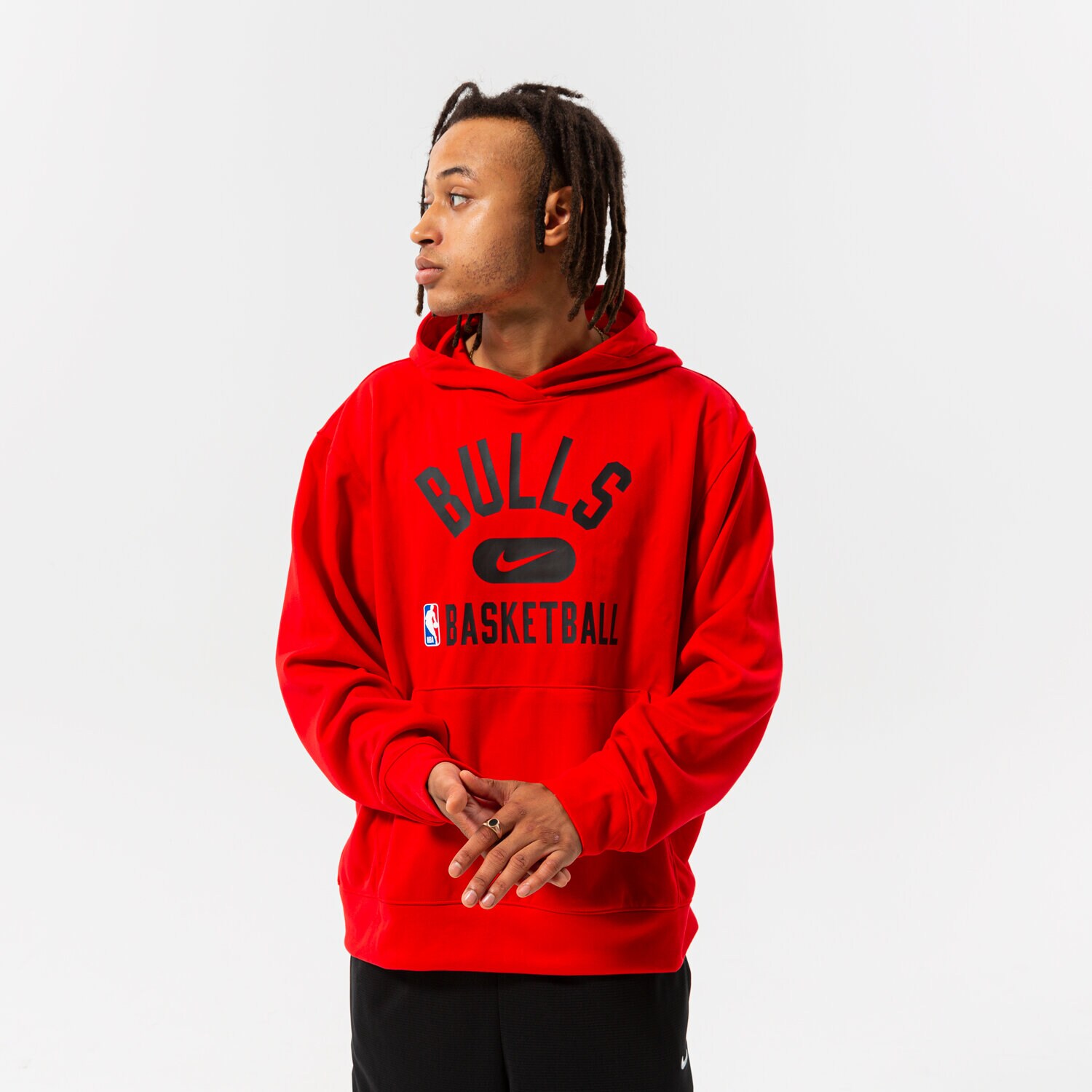 pánská mikina NIKE MIKINA S KAPUCÍ CHI M NK DF SPOTLIGHT PO HD NBA DB0888-657 ČERVENÁ