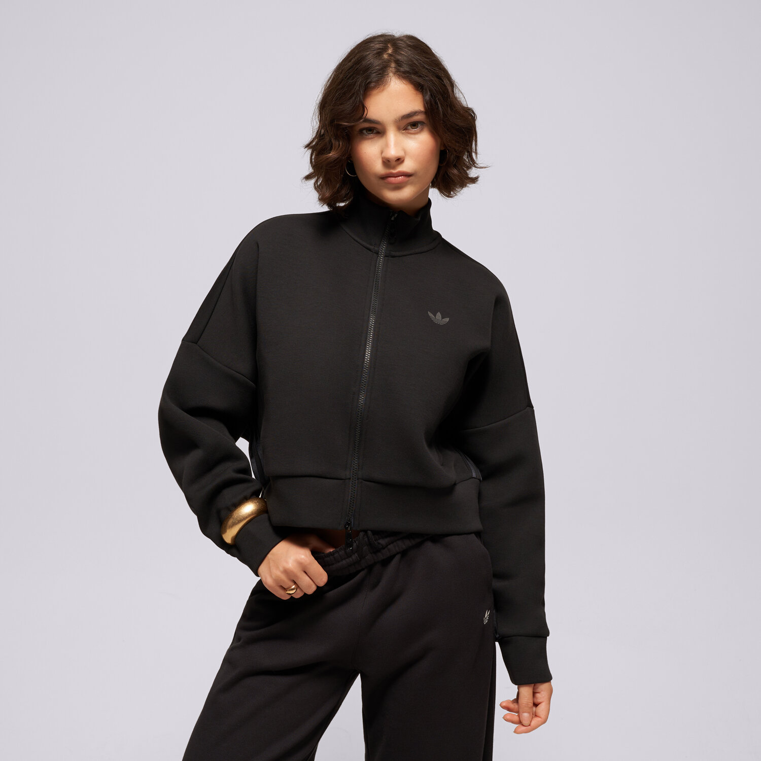 dámská mikina ADIDAS MIKINA ROZEPÍNACÍ SPACER TT KR9149 ČERNÁ