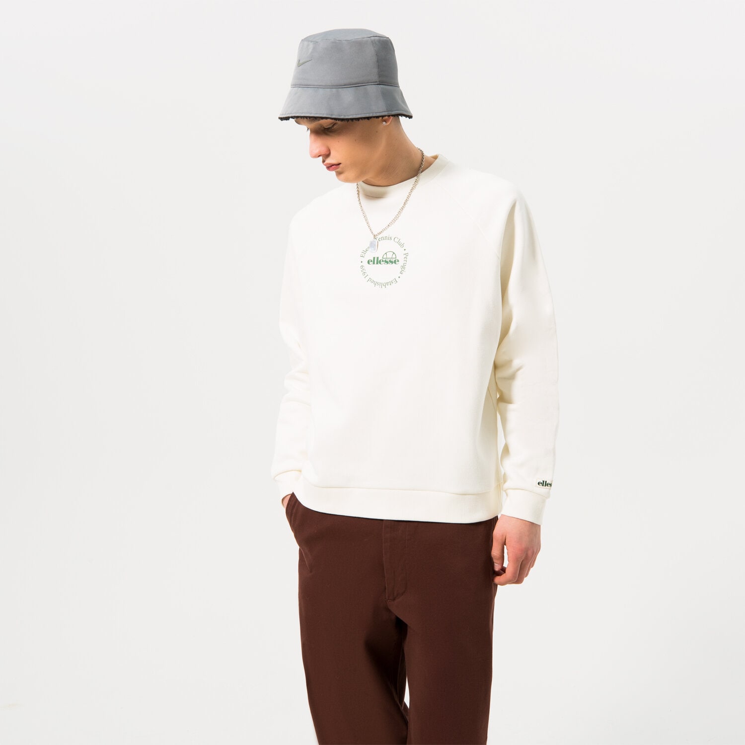 dámská mikina ELLESSE MIKINA VOLIERO SWEATSHIRT OFF WHT SGR17619904 BÍLÁ