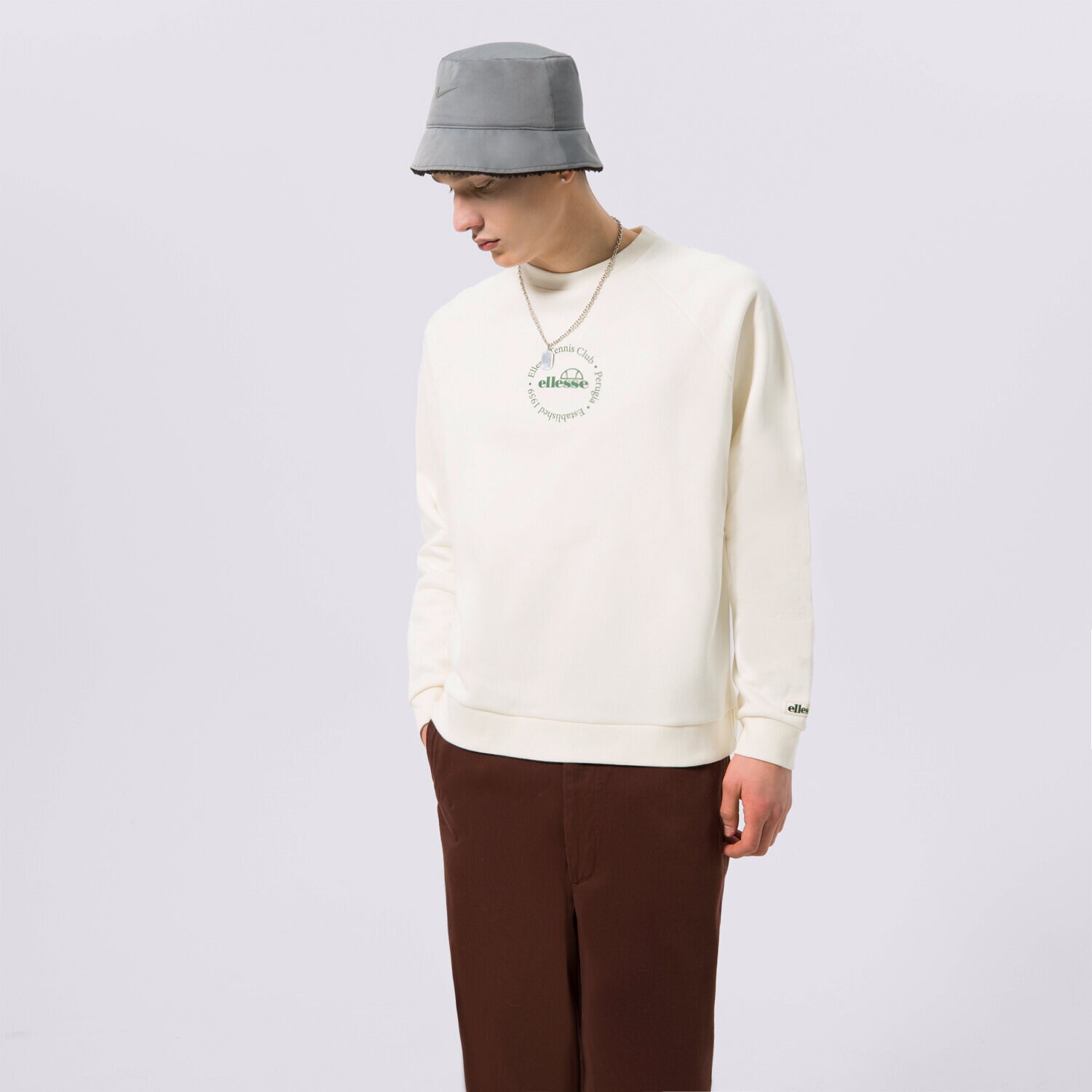 dámská mikina ELLESSE MIKINA VOLIERO SWEATSHIRT OFF WHT SGR17619904 BÍLÁ