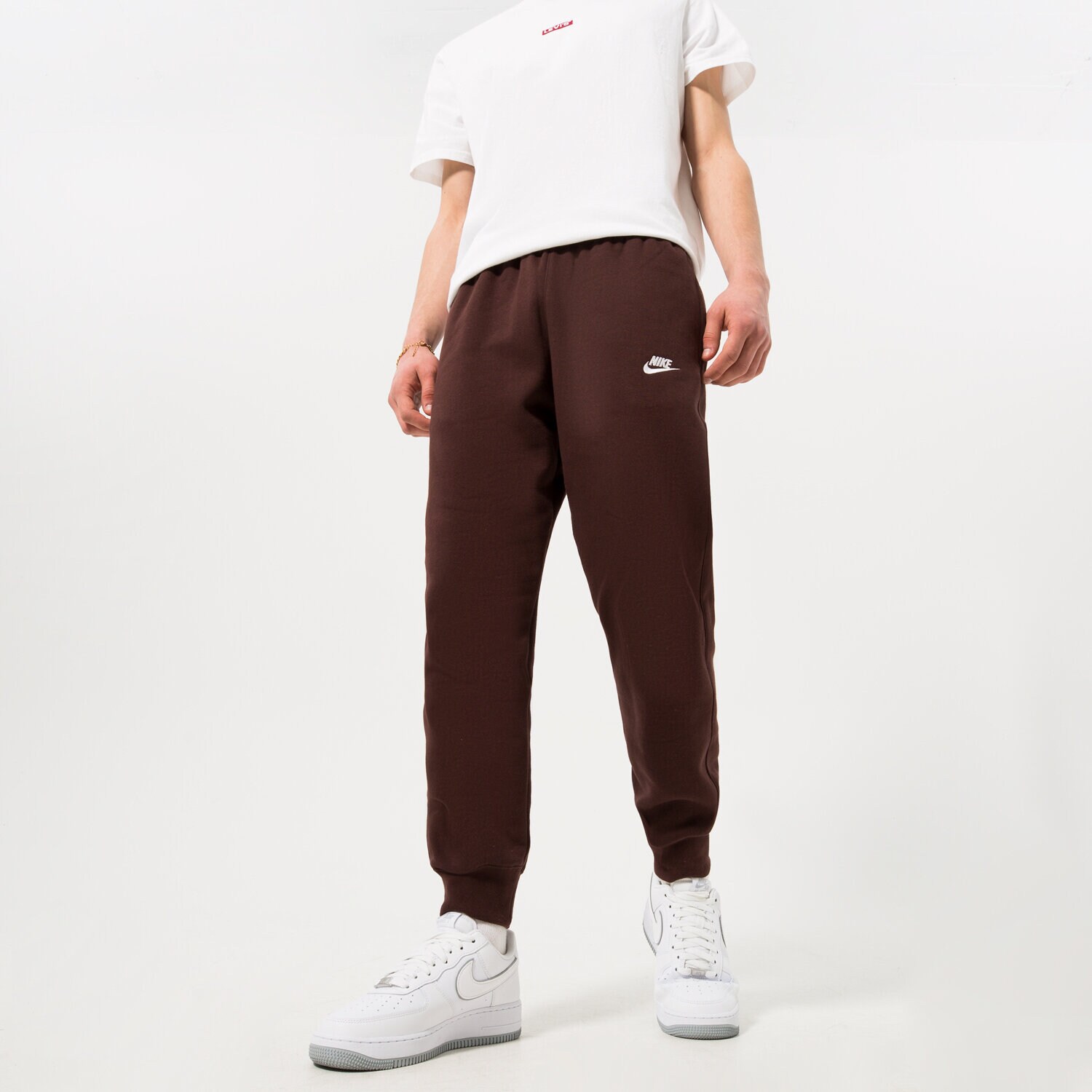 pánské kalhoty NIKE KALHOTY  SPORTSWEAR CLUB FLEECE BV2671-227 HNĚDÁ
