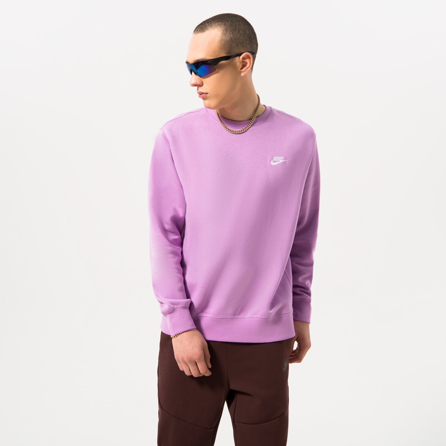 pánská mikina NIKE MIKINA SPORTSWEAR CLUB FLEECE BV2662-591 FIALOVÁ
