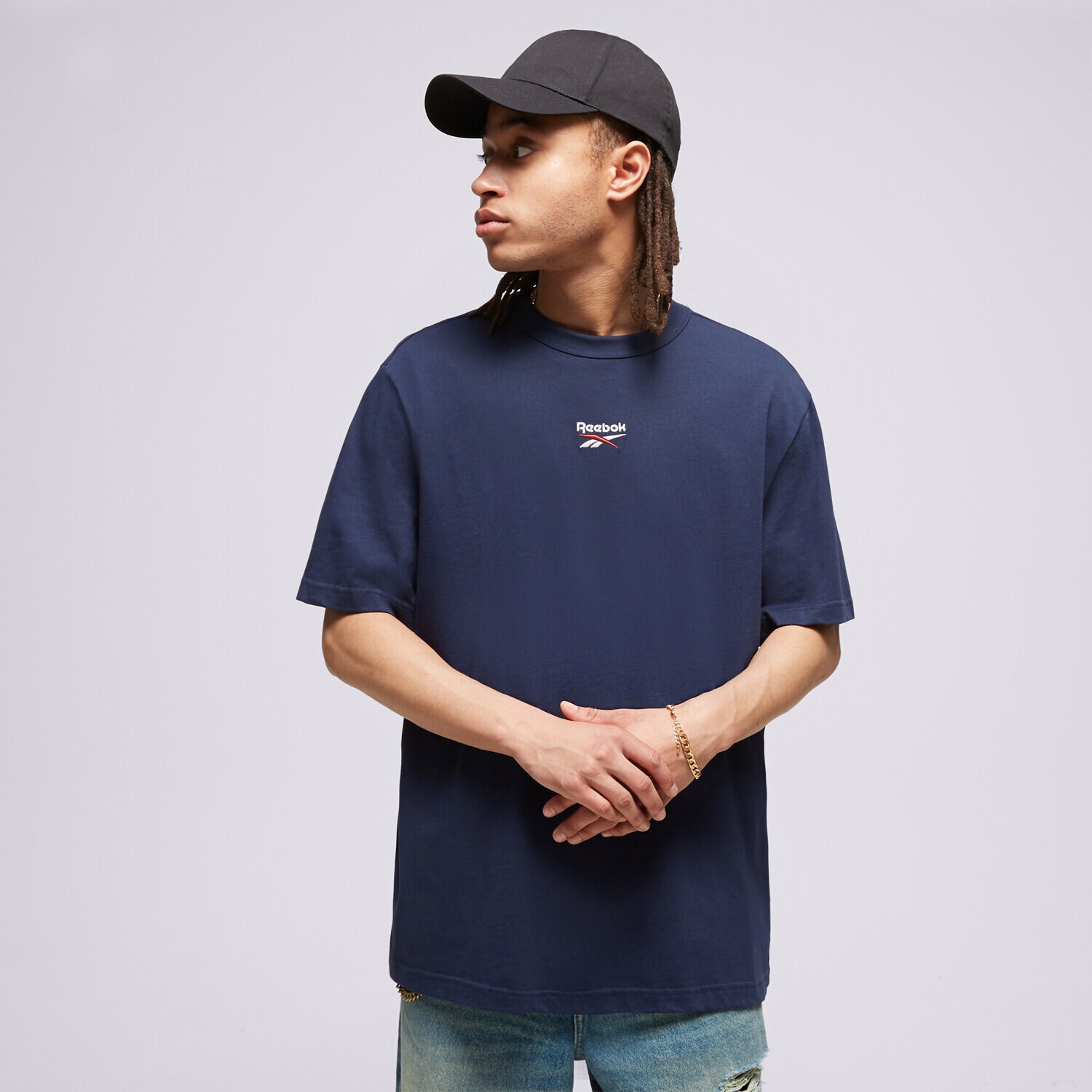 pánské tričko REEBOK TRIČKO CL SV TEE HS7154 TMAVOMODRÁ