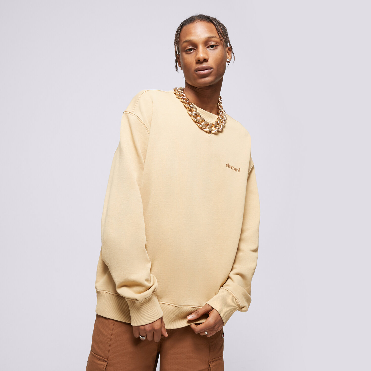 pánská mikina ELEMENT MIKINA CORNELL 3.0 CR ELYFT00130KHA BÉŽOVÁ