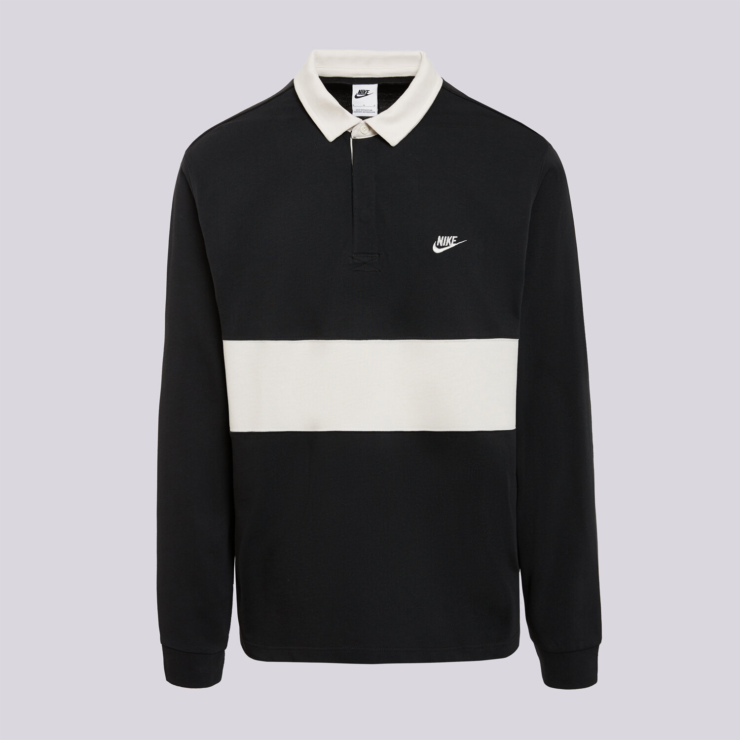 pánské polo tričko NIKE TRIČKO M NK CLUB LS RUGBY TOP IM5572-010 ČERNÁ