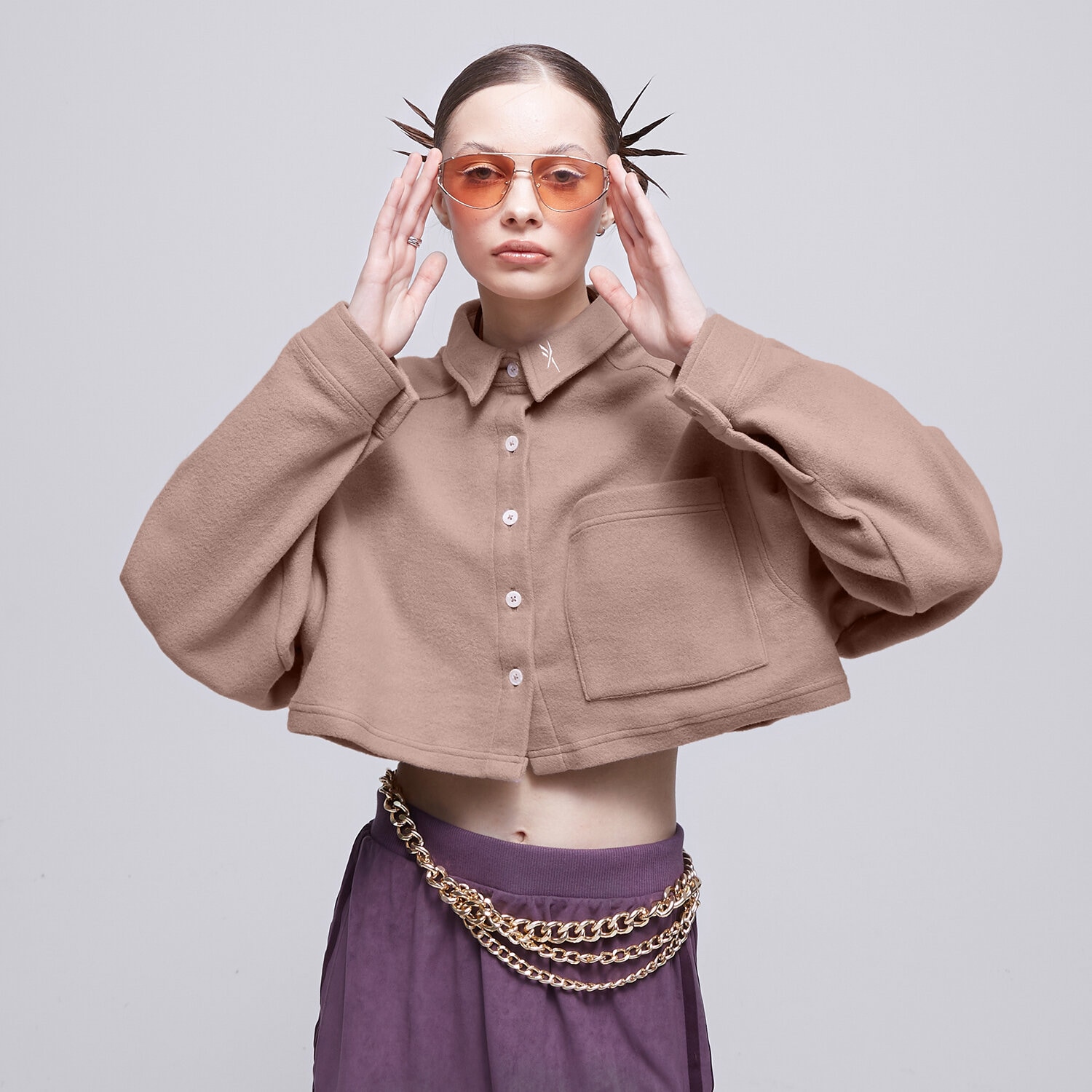 dámská mikina REEBOK MIKINA CL WDE FLEECE LAYER HS0388 HNĚDÁ